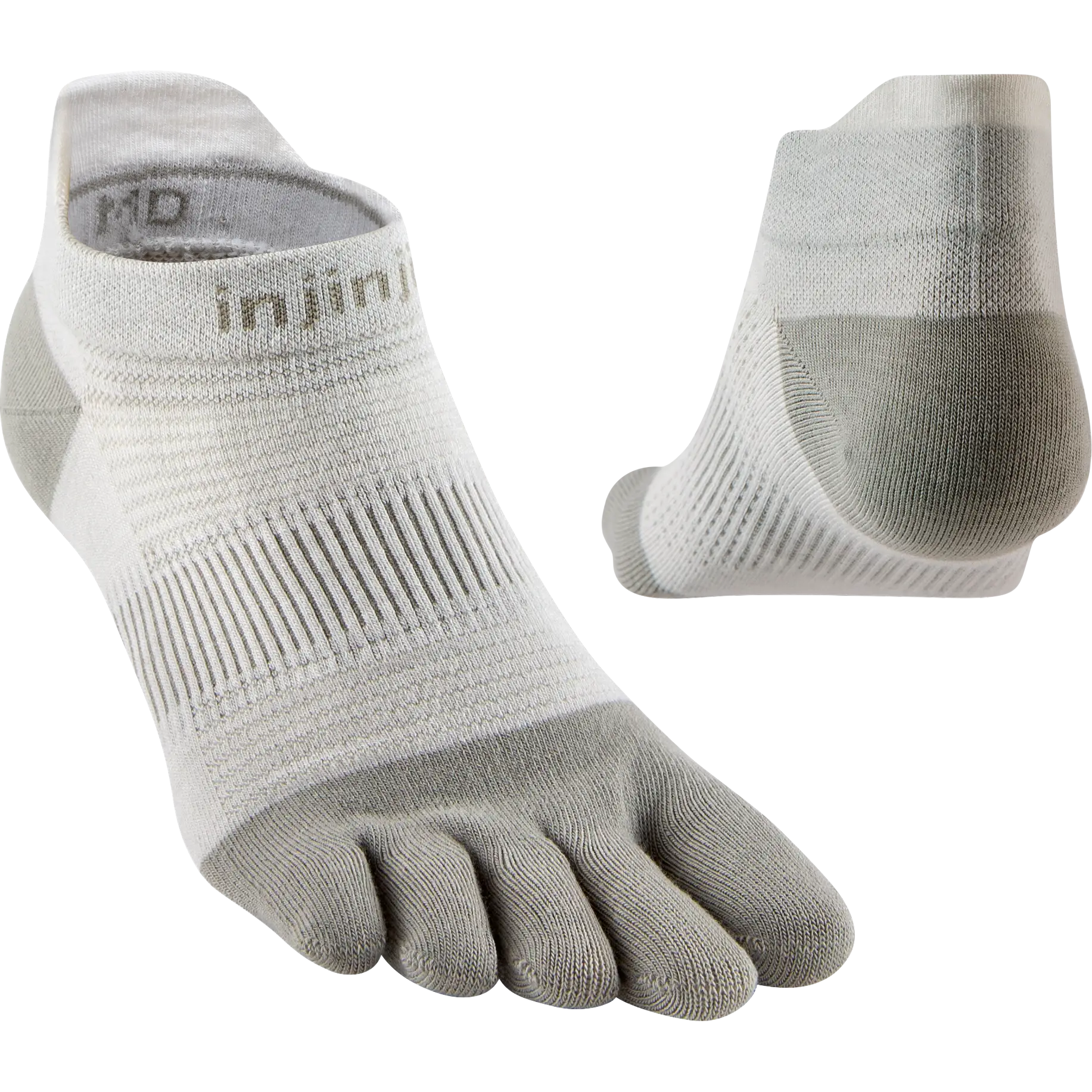 Injinji Run Lightweight No-Show - Sand - L/44,5-47 - Løbestrømper