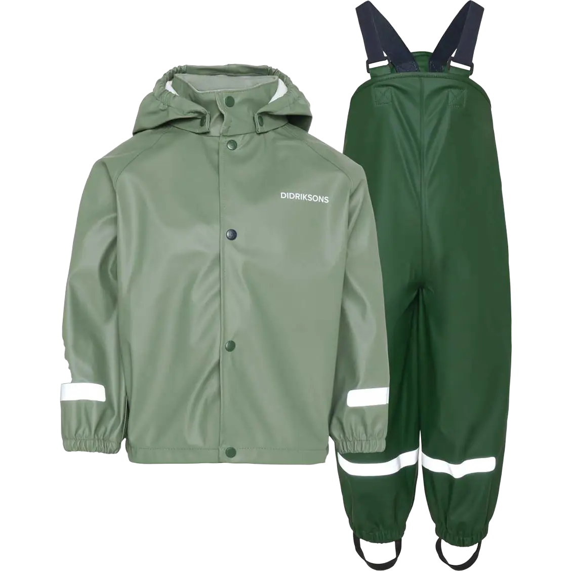 Didriksons Slaskeman Kids Set 3 regnsæt - Light Moss - 110 cm - Regnsæt til børn