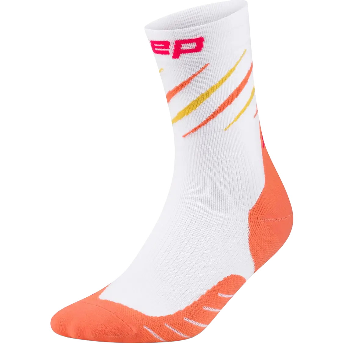 CEP Claws socks, mid cut Women - White/coral mix - II 34-37 - Løbestrømper