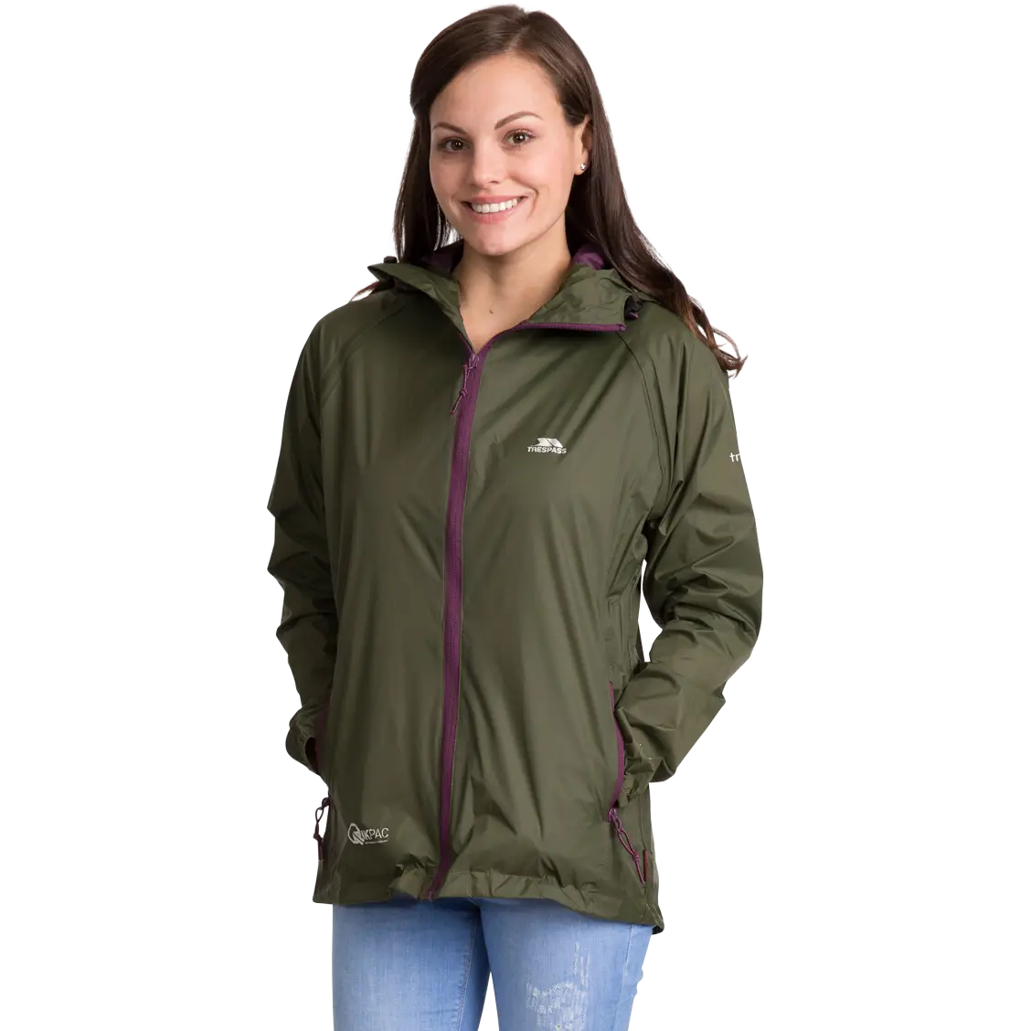 Trespass Qikpac Female Jacket - MOSS - XS - Regnjakker