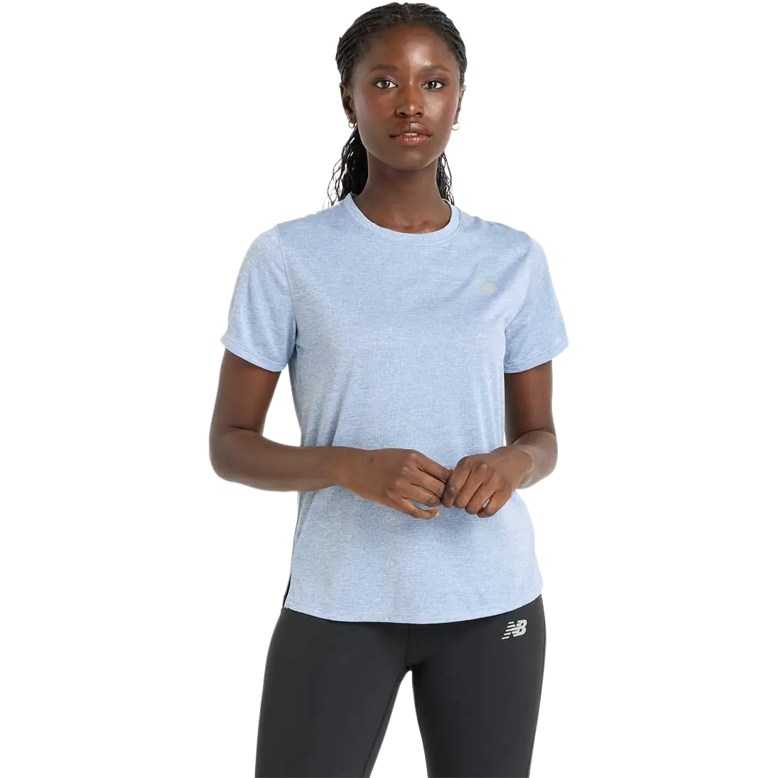 New Balance Athletics T-Shirt Women - Dusk Shower Heather - L - Løbe t-shirt