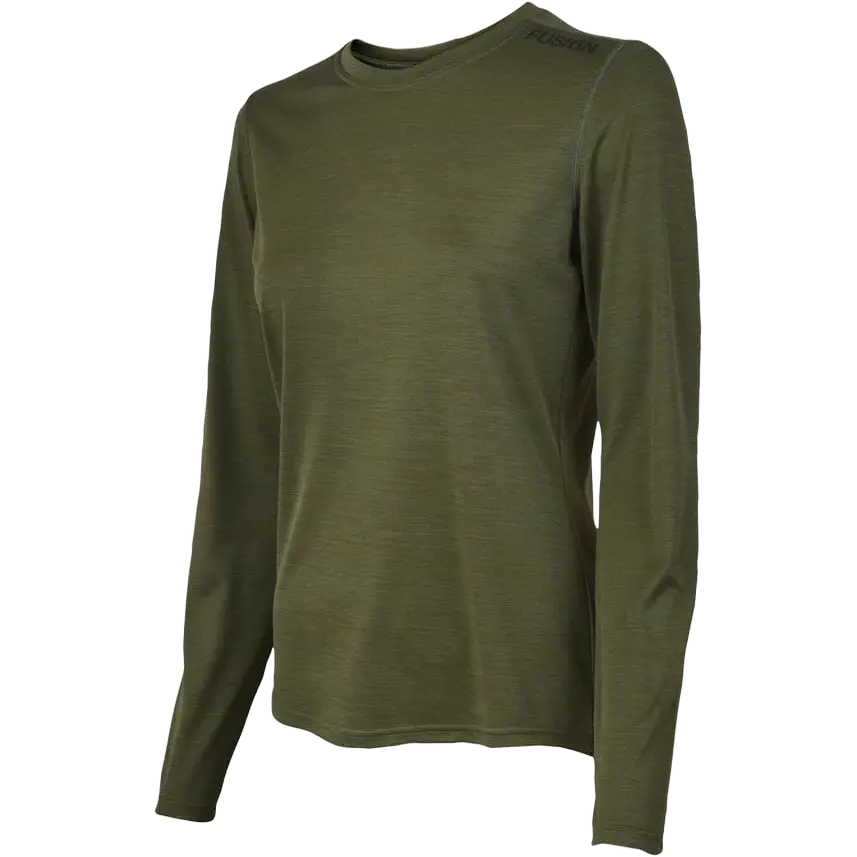 Fusion C3 LS Shirt Women - Green Melange - XL - Løbetrøjer