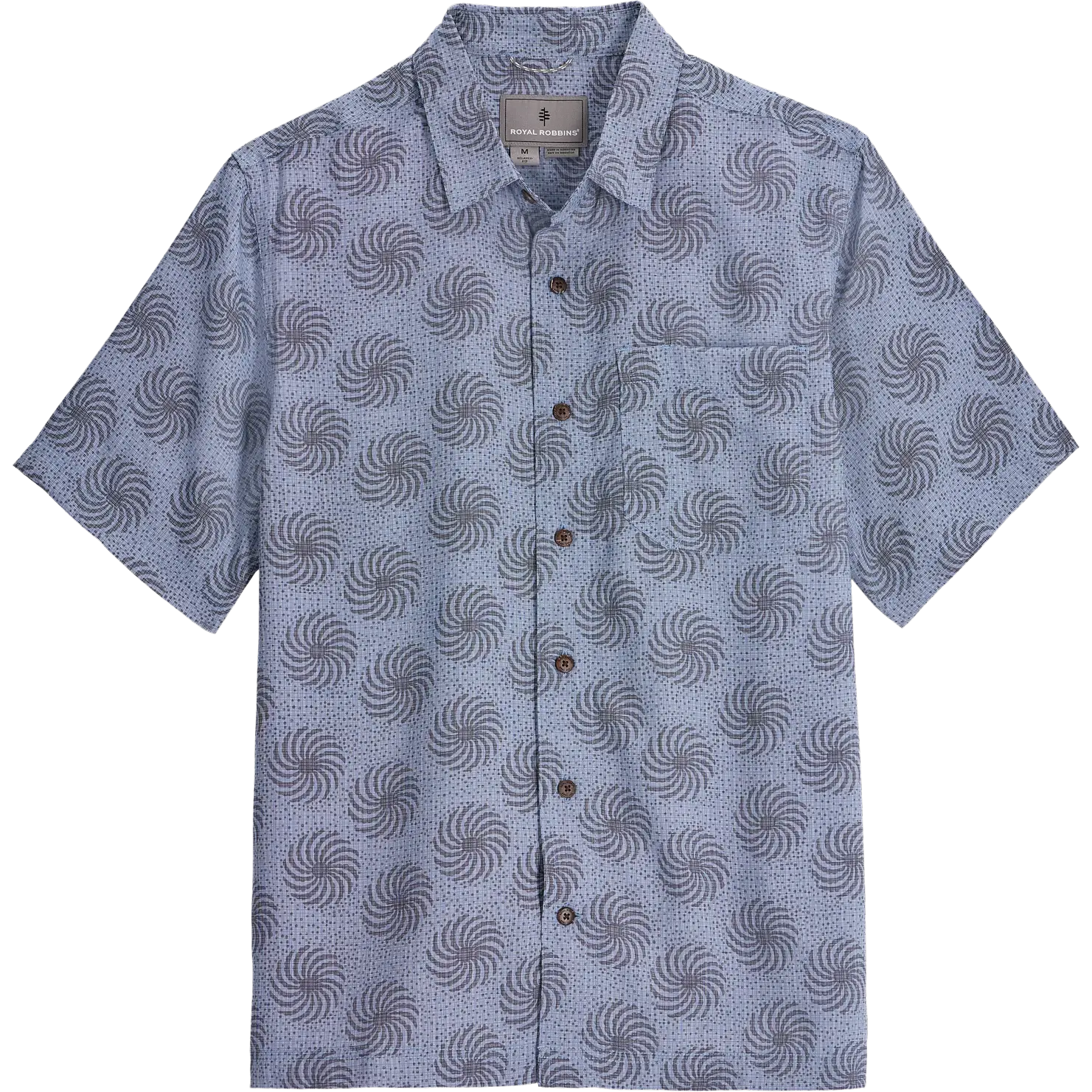 Royal Robbins Camino Pucker S/S Men - Flint Ray Pt - L - Kortærmet skjorter
