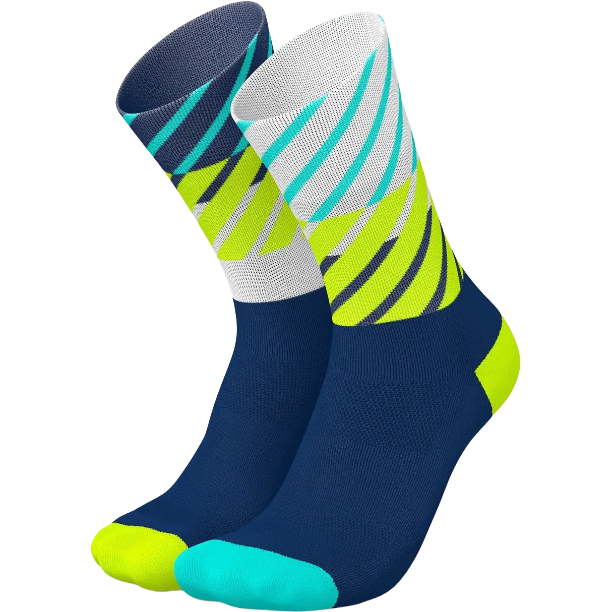 InCylence Running Diagonals High-Cut - Navy Canary - 43-46 - Løbestrømper