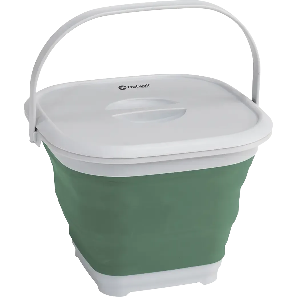 Collaps Bucket Square med lock hopfällbar hink