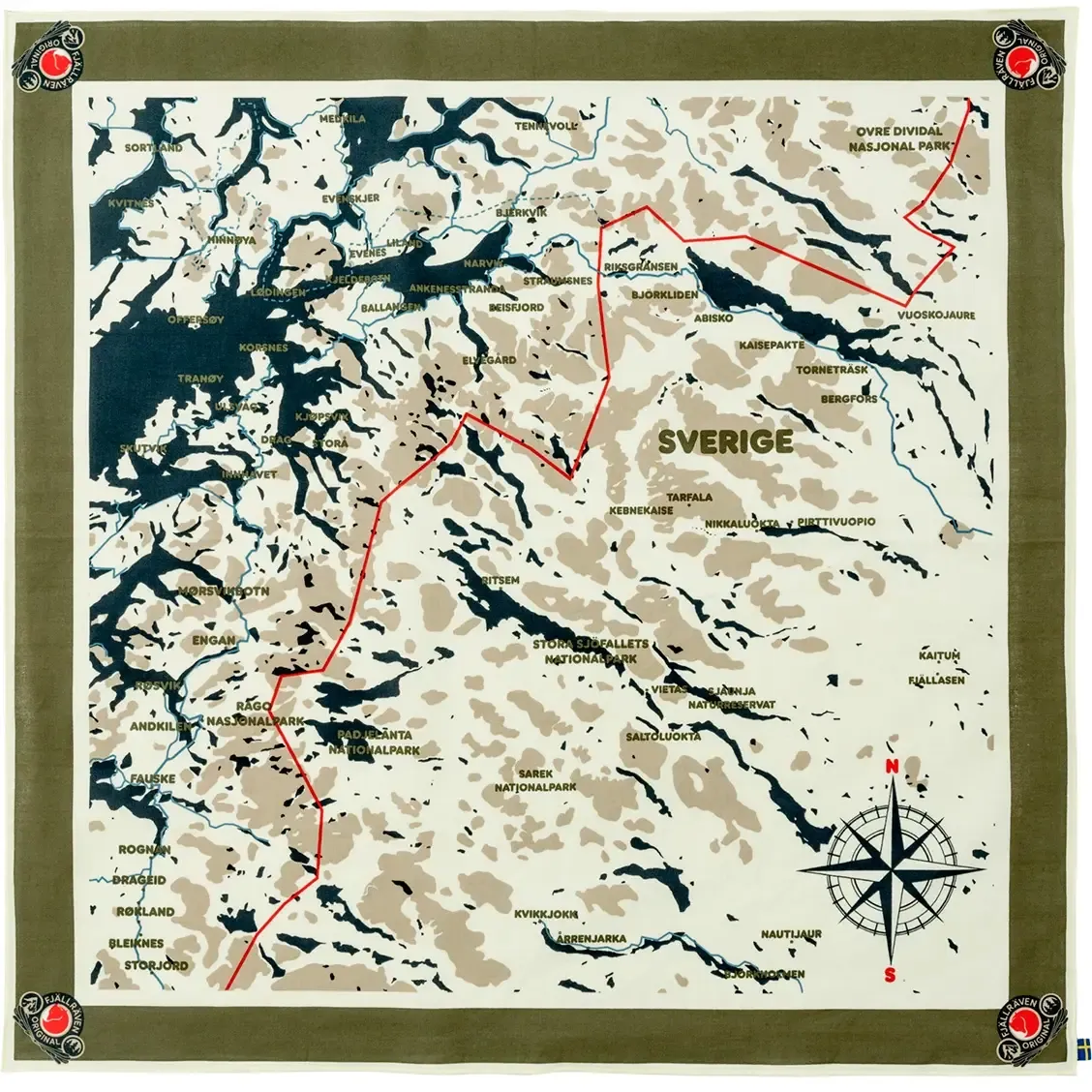 Swedish Classic Map Scarf tørklæde