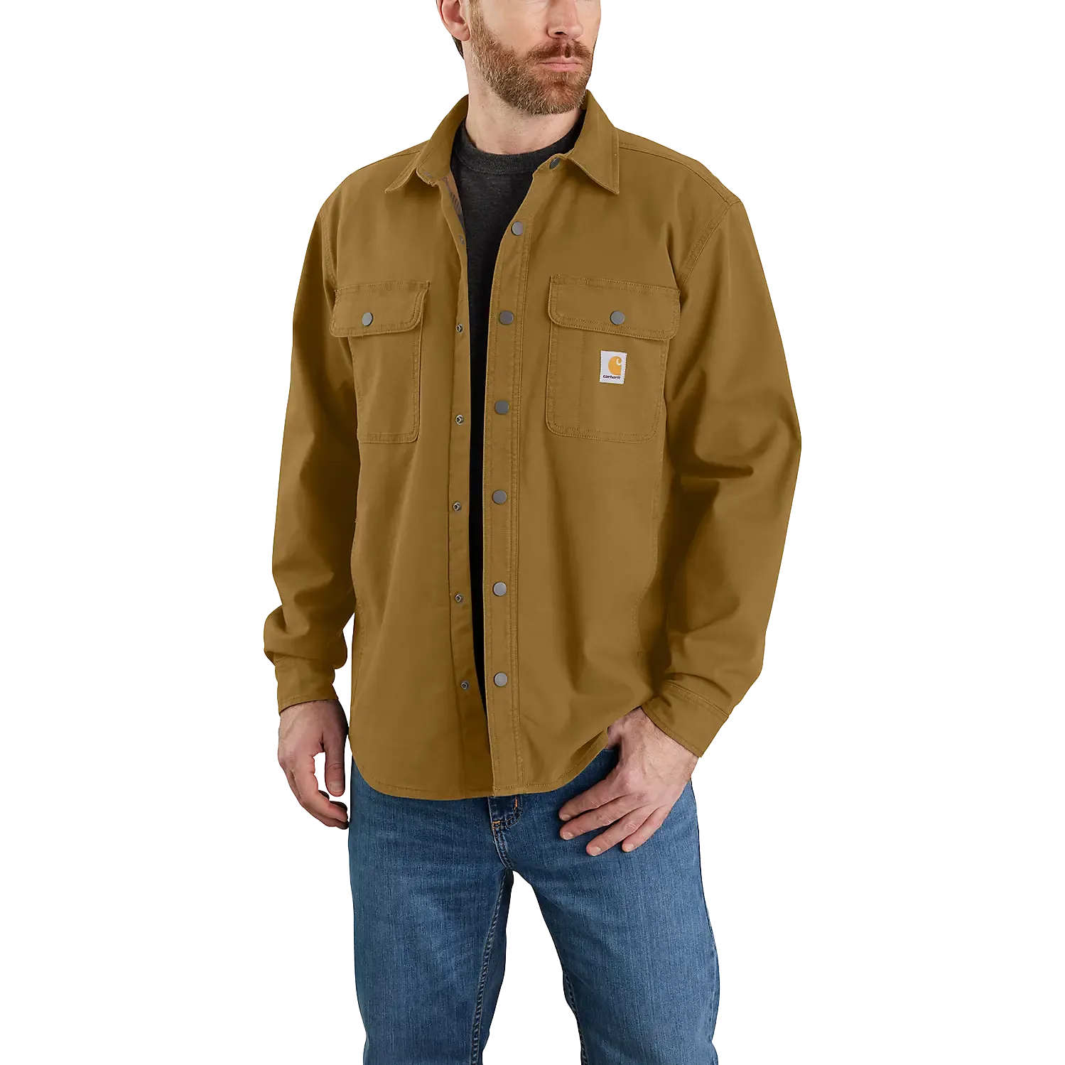 Canvas Fleece-Lined Shirt Jacket Herr