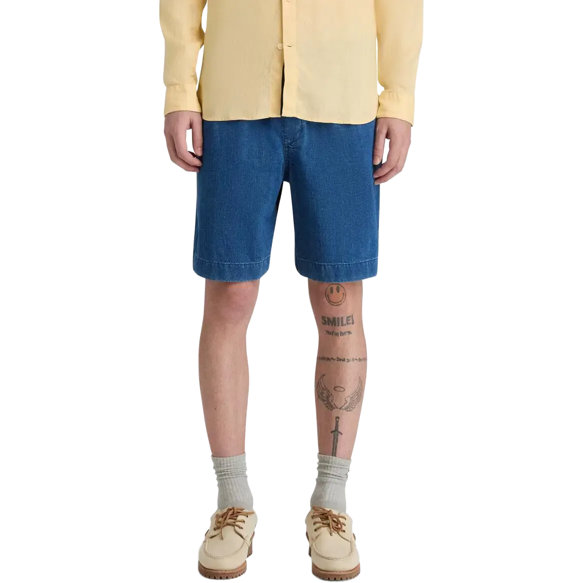 Herringbone Denim Shorts Men