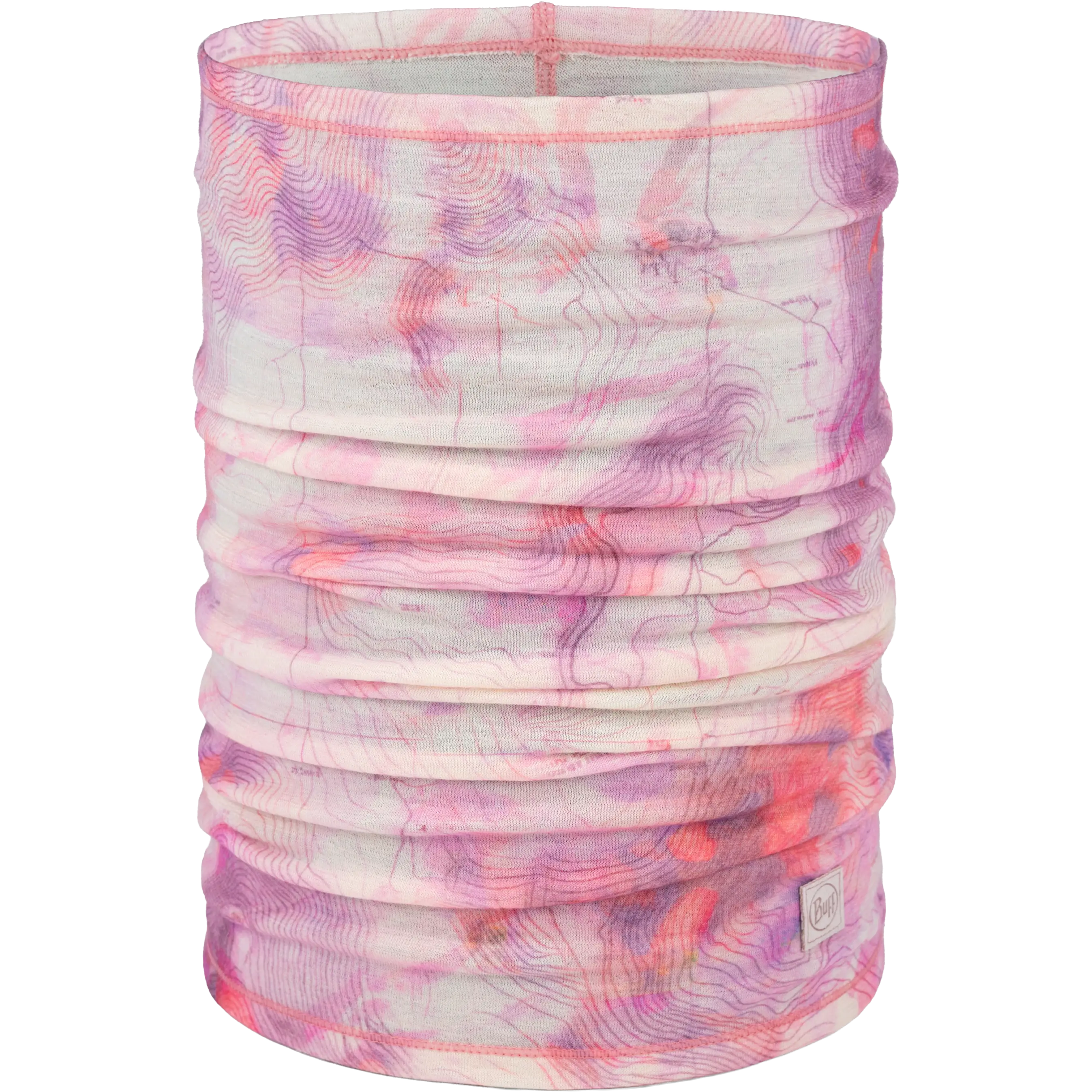 Lightweight Merino Wool Buff Digital Pr - Orisa Pink Azalea - One size - Halsedisser
