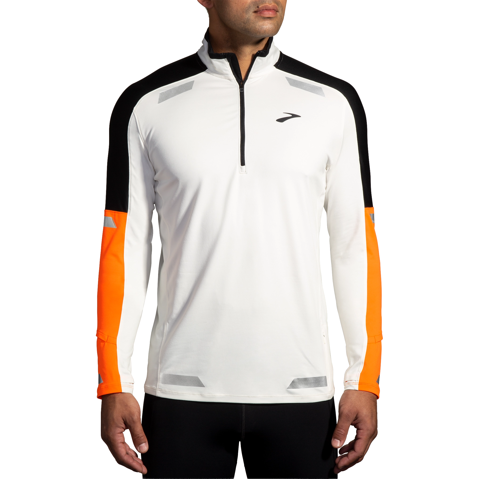 Brooks Run Visible 1/2 Zip 2.0 Men - White - L - Løbetrøjer