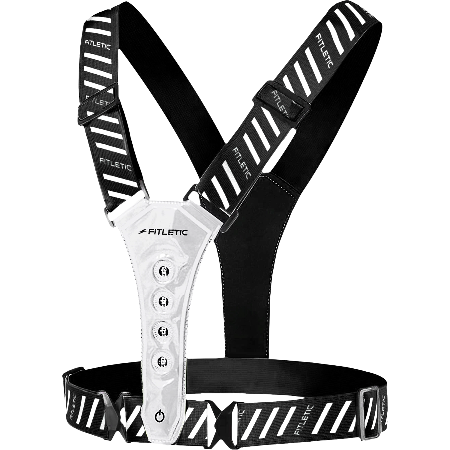 Fitletic Lumi LED Vest - Black/Silver - One size - Reflekser til løb