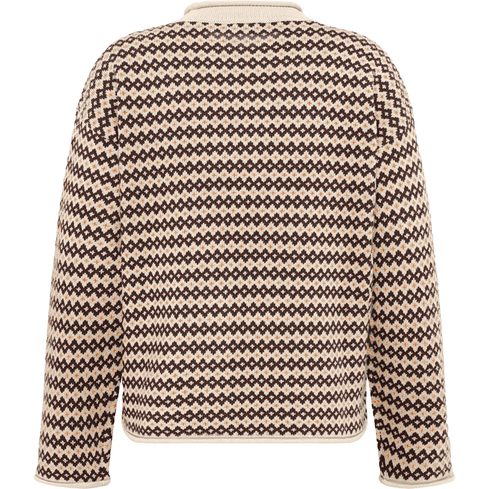 Lambswool Jacquard Roll-Edge Sweater Wom