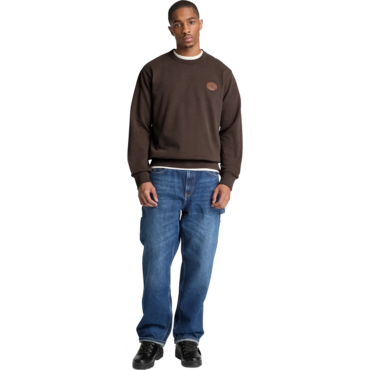  Leather Patch LB Crew Sweatshirt