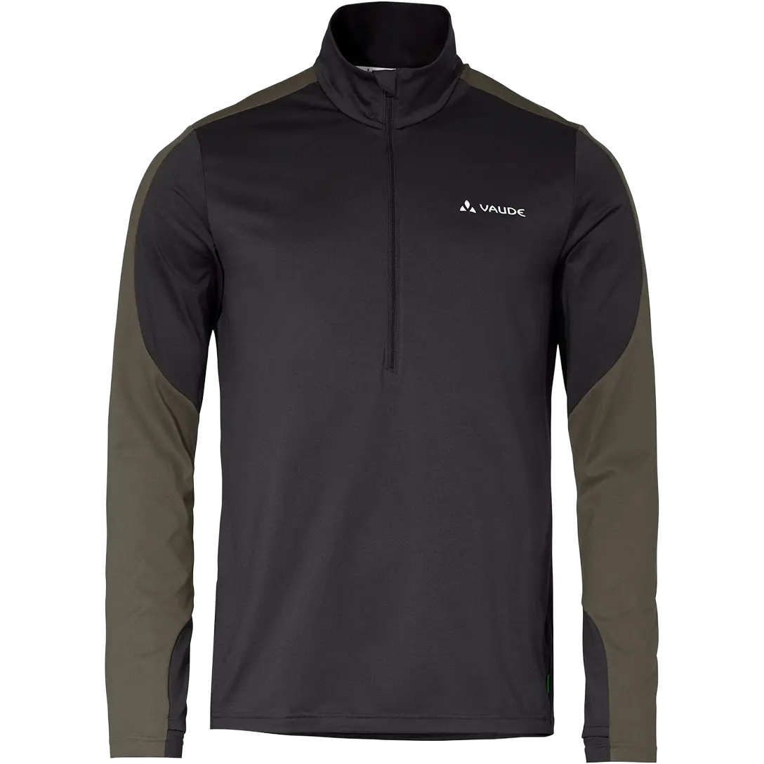 Vaude Livigno Halfzip II Men fleece - Black/Khaki - M - Fleecetrøjer