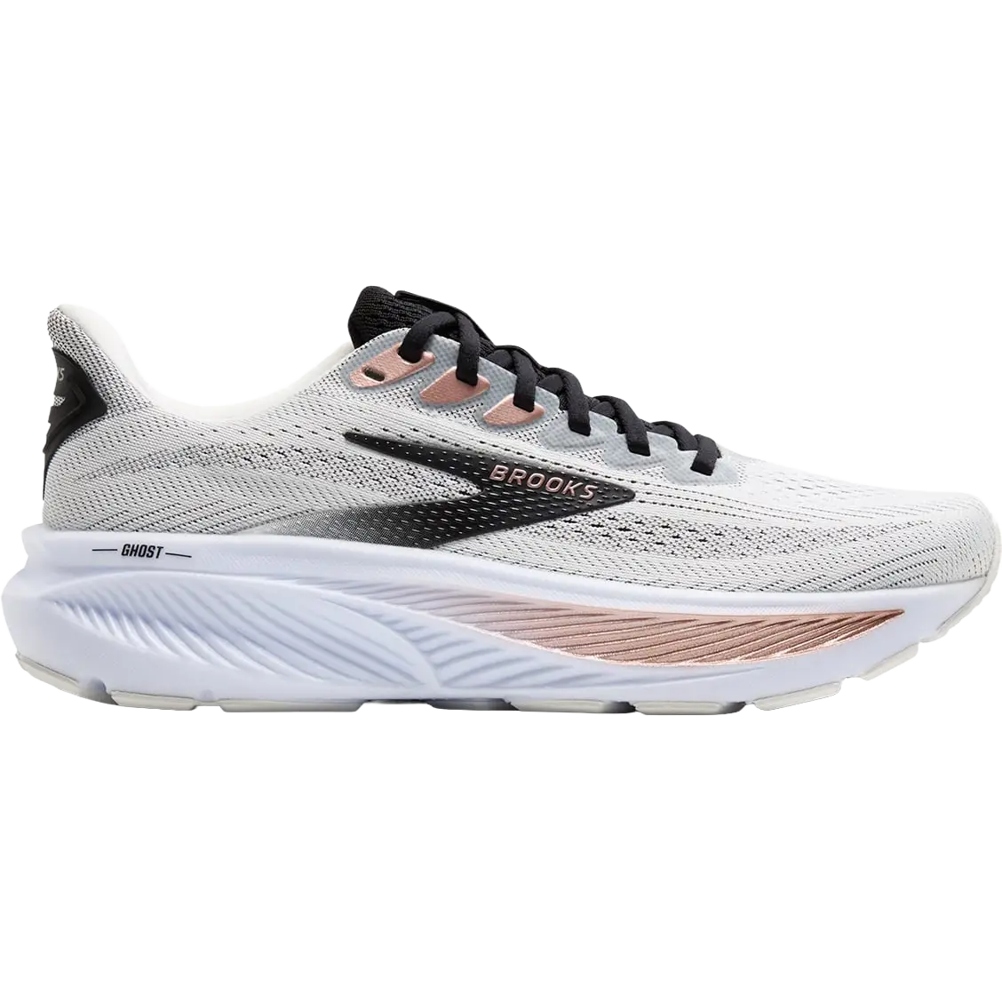 Brooks Ghost 17 Women - White/Black/Rose Gold - US9,5/UK7,5/41 - Konkurrence løbesko