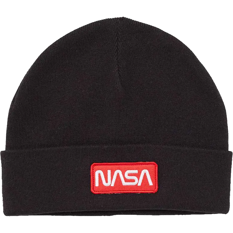 Tentree Space Patch Beanie hue - Meteorite Black/True Red - One size - Huer