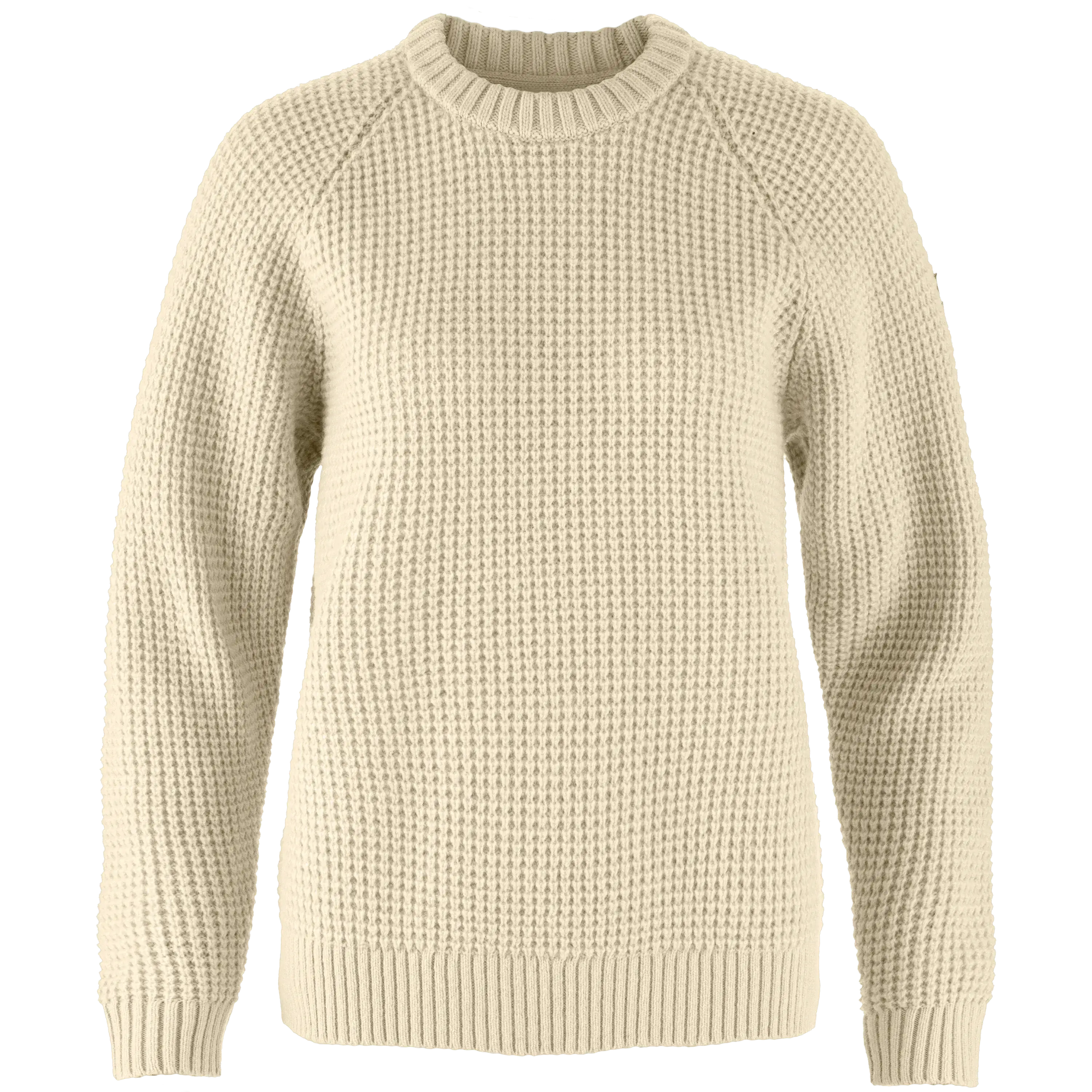 Fjällräven Övik Waffle Knit Women uldtrøje - Light Beige - S - Uldtrøjer