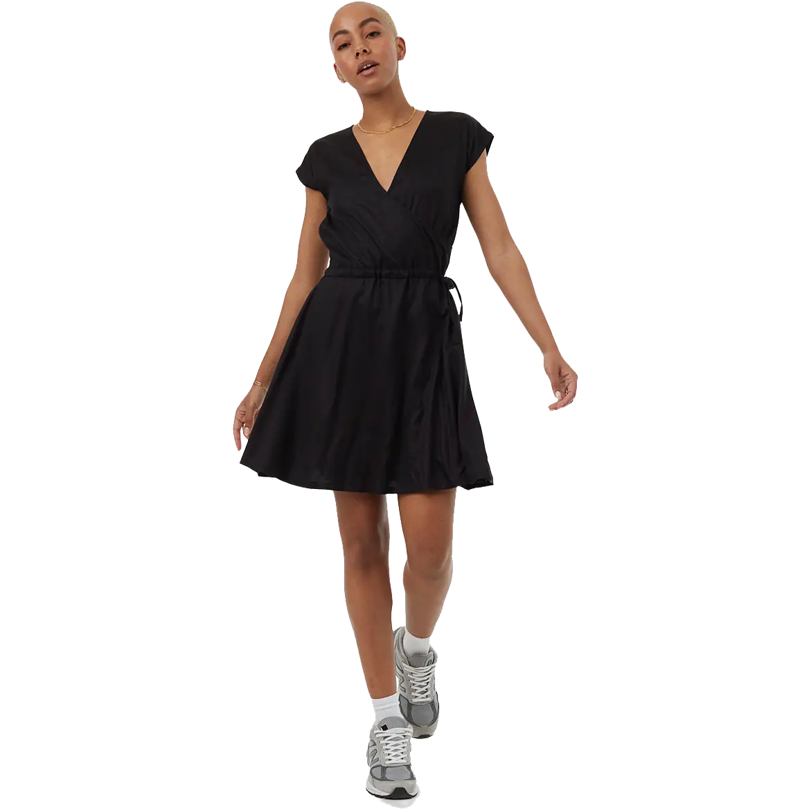 Tentree Woven Wrap Dress kjole - Meteorite Black - XS - Outdoor kjoler