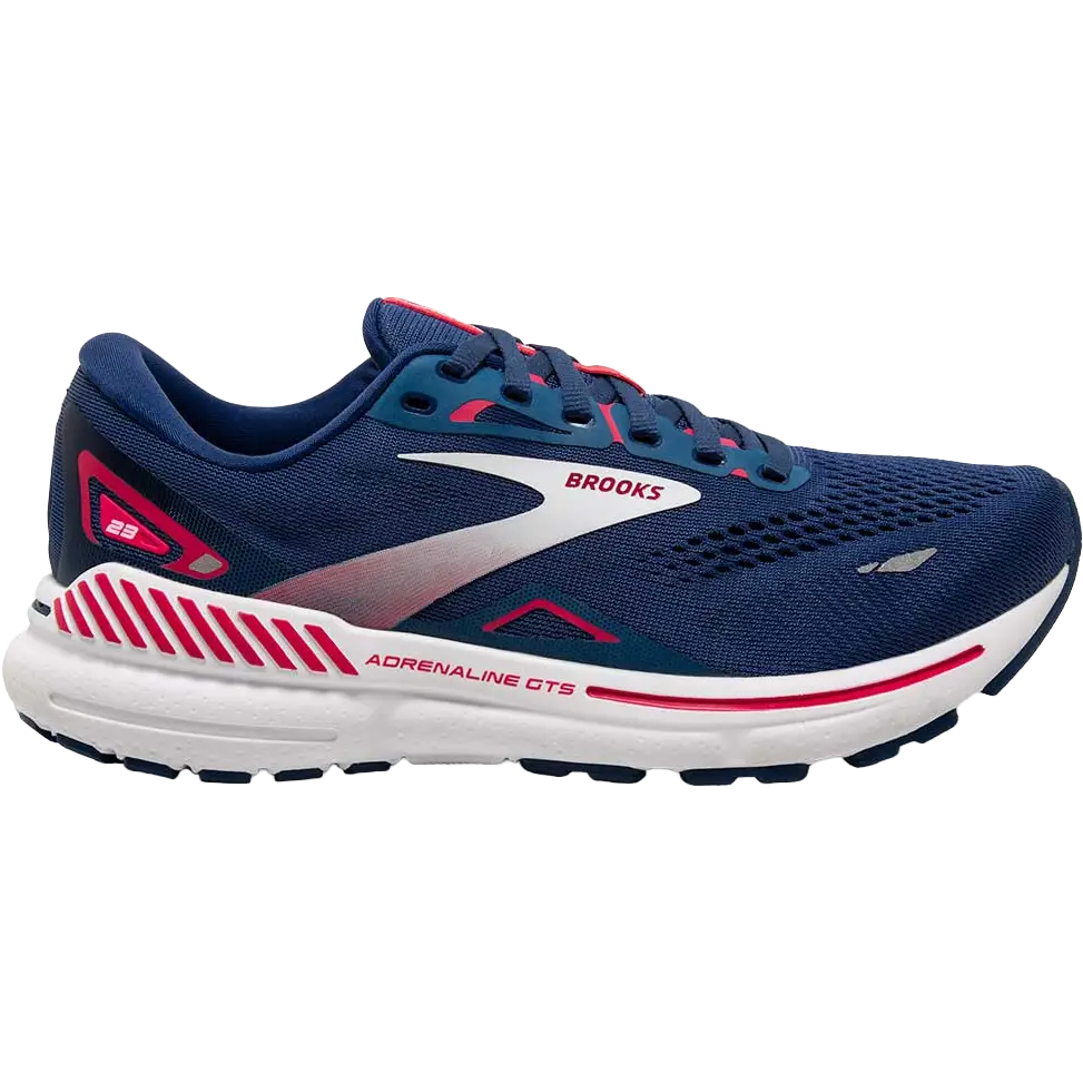 Brooks Adrenaline GTS 23 Women Løbesko - Blue/Raspberry/White - US5/UK3/35 - Mængdetræningssko