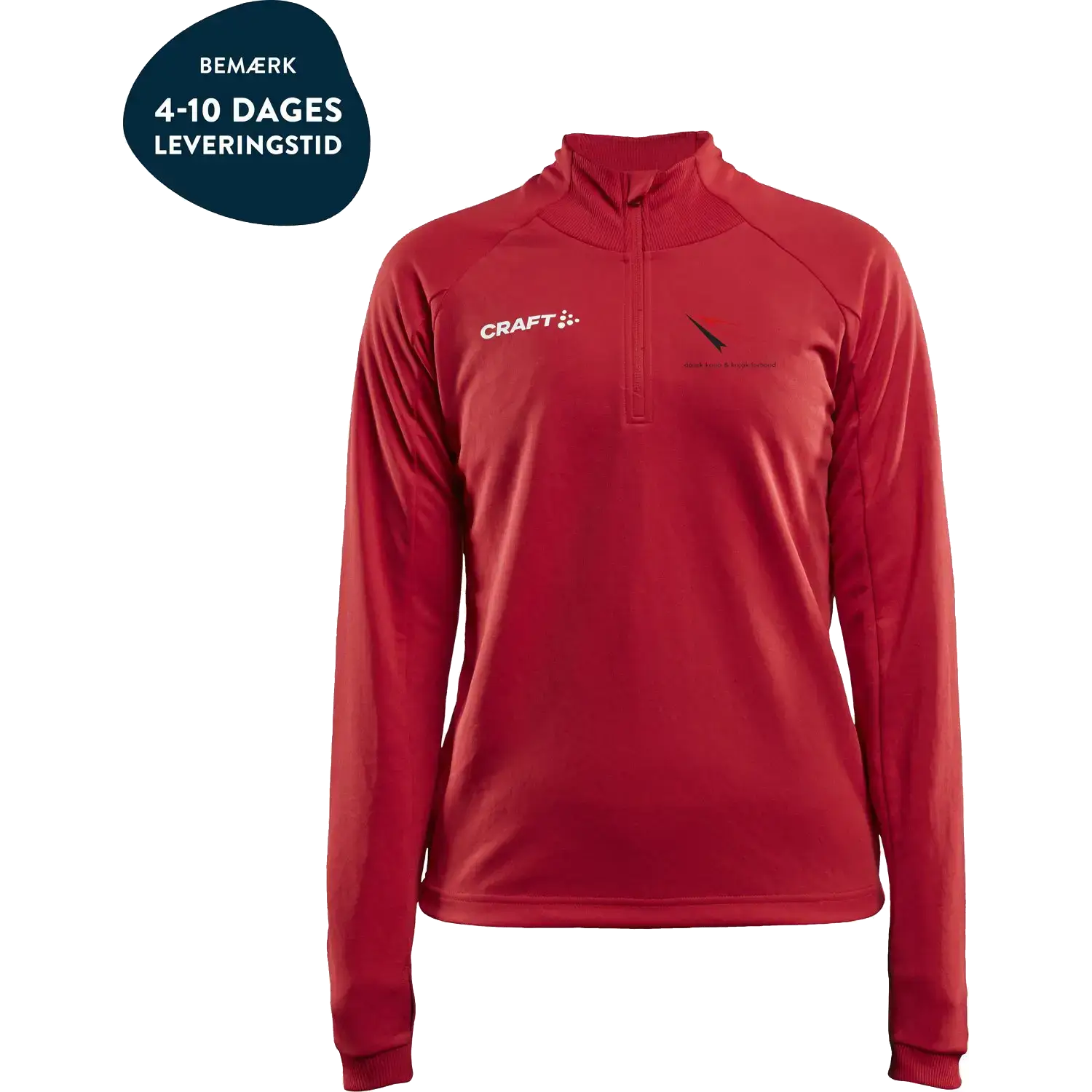 Craft Evolve Halfzip Women m/logo DKF - Bright Red - S - Dansk Kano og Kajak Forbund