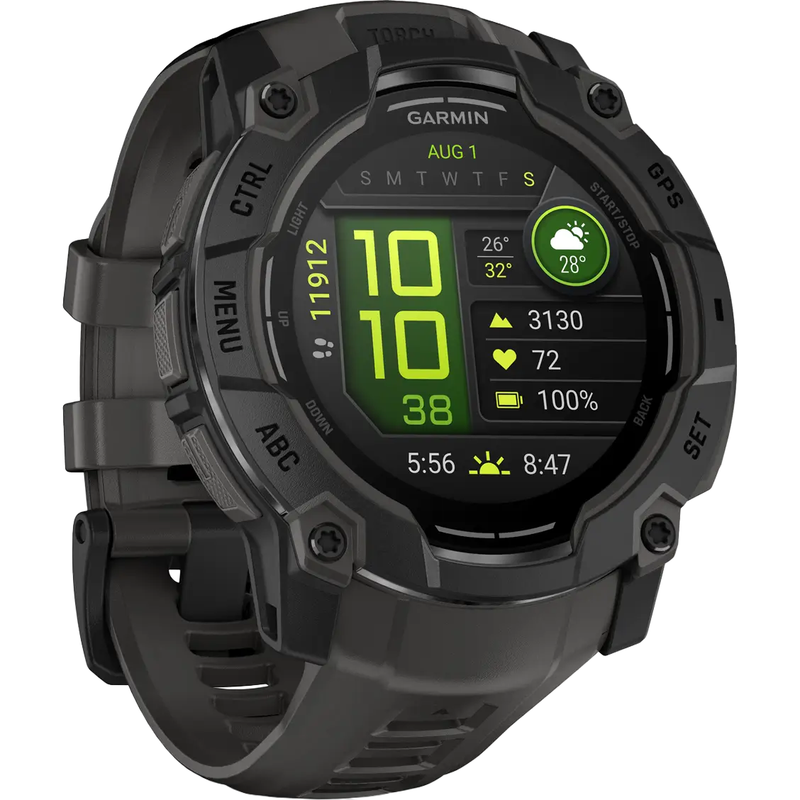 Garmin Instinct 3 50 MM AMOLED - Black Bezel with Charcoal Band - 50 mm - Løbeur