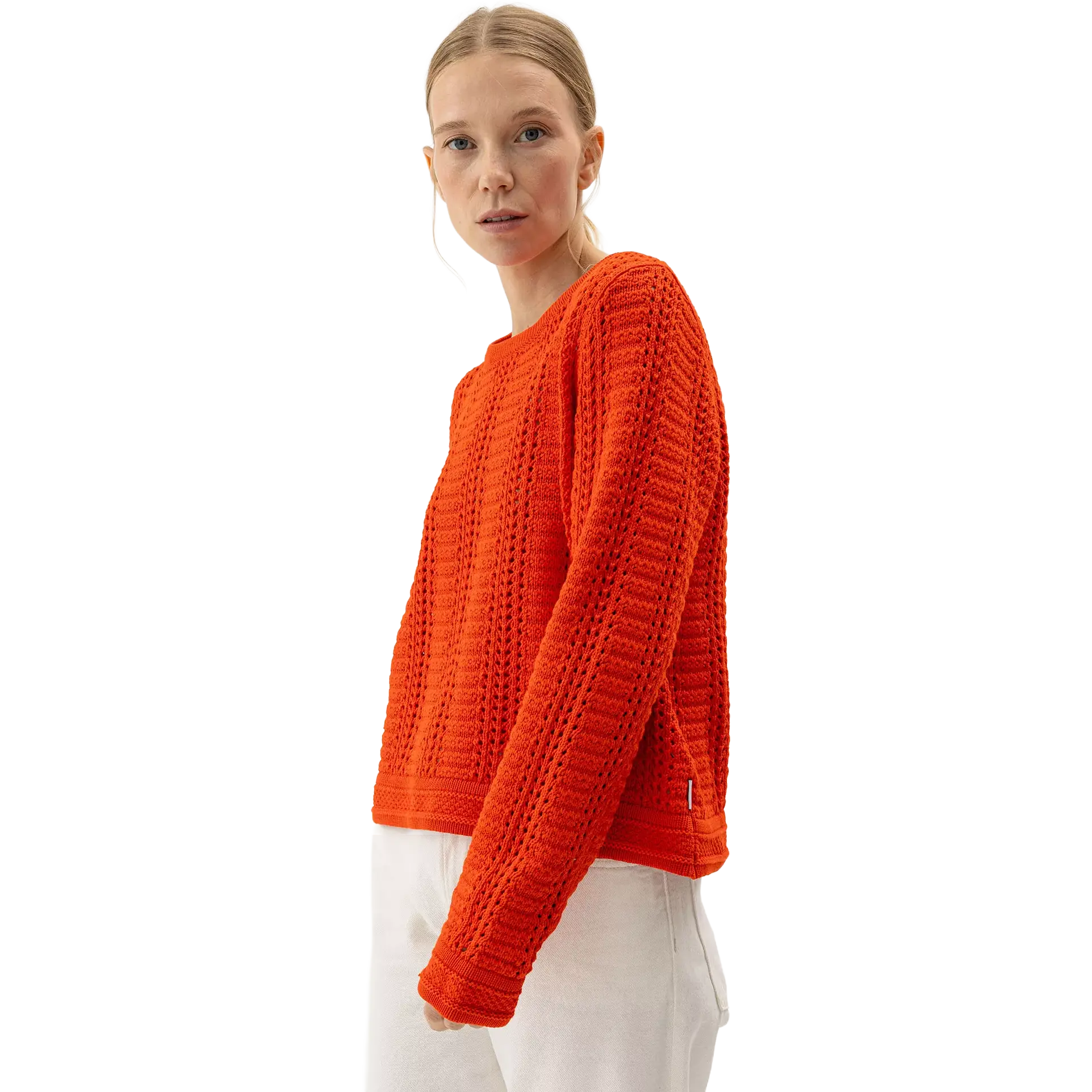 Holebrook Heidi Crew Women - Bright Red - M - Striktrøjer