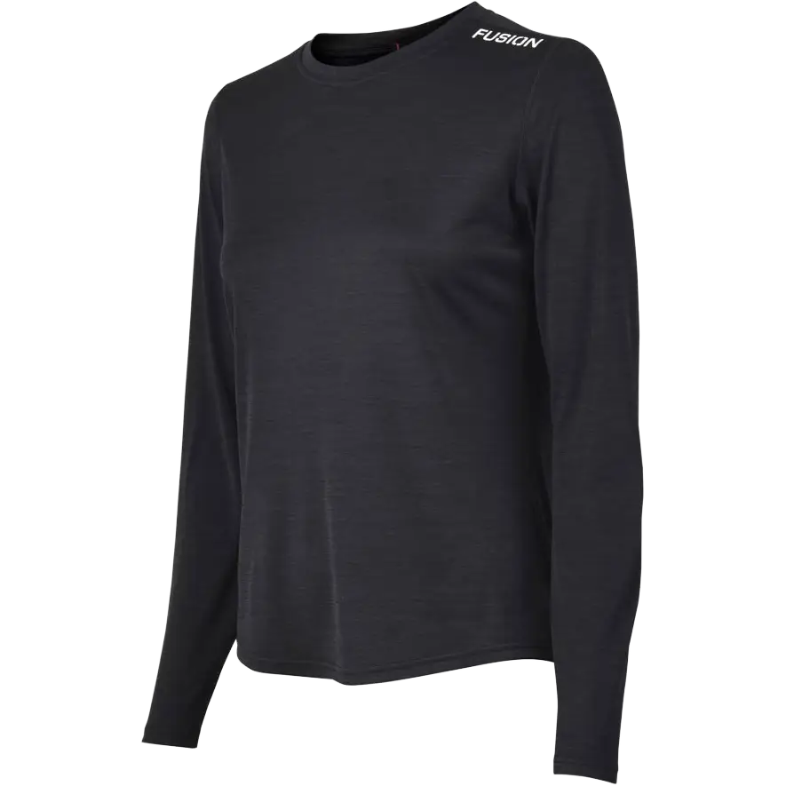 Fusion C3 LS Shirt Women - Black Melange - M - Løbetrøjer