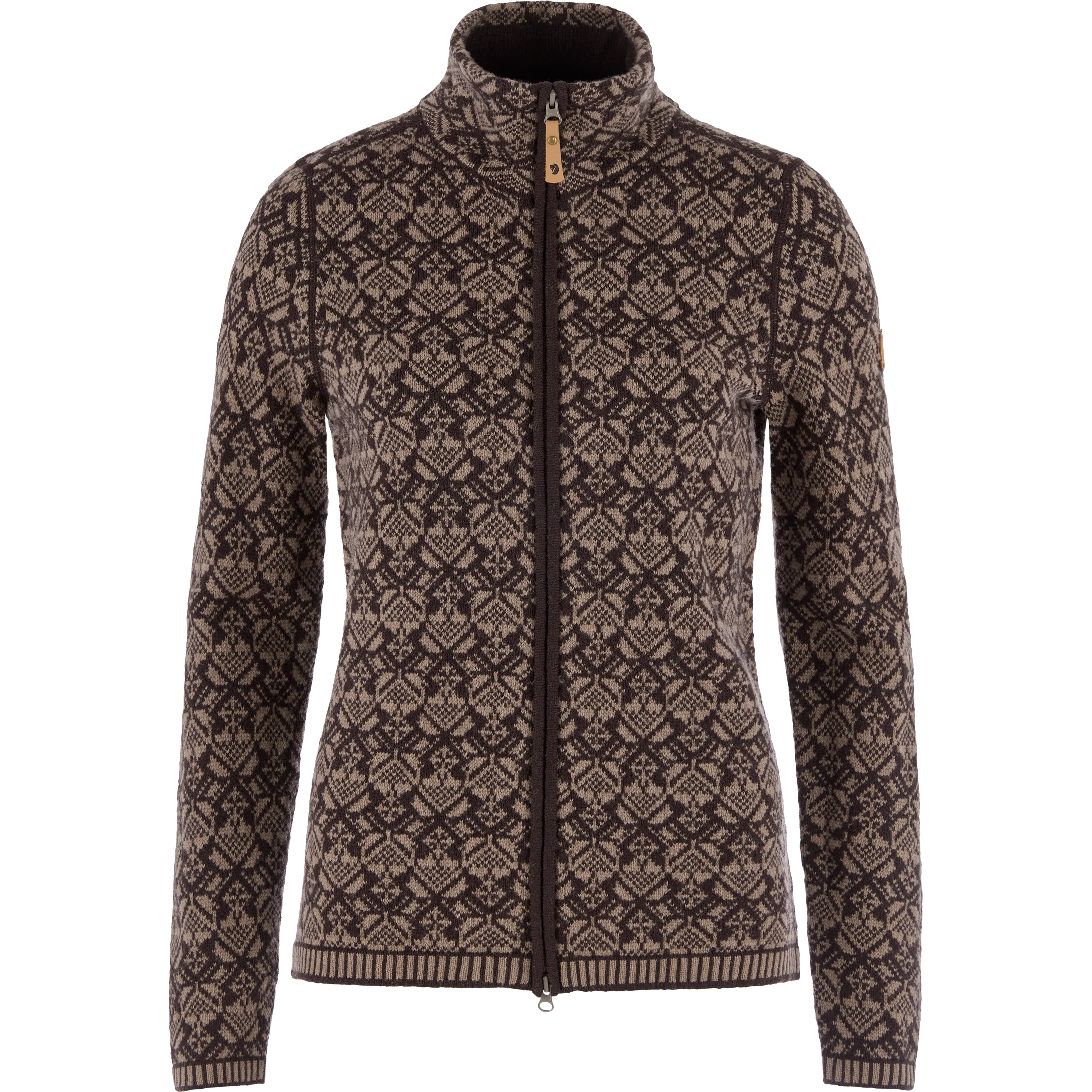 Fjällräven Snow Cardigan W damesweater - Suede Brown - M - Striktrøjer