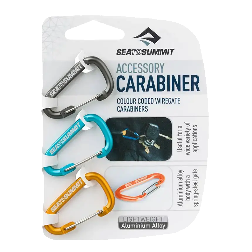 Sea to Summit Accessory Carabiner Set 3 stk. karabiner - Grey/Blue/Orange - One size - Rygsække