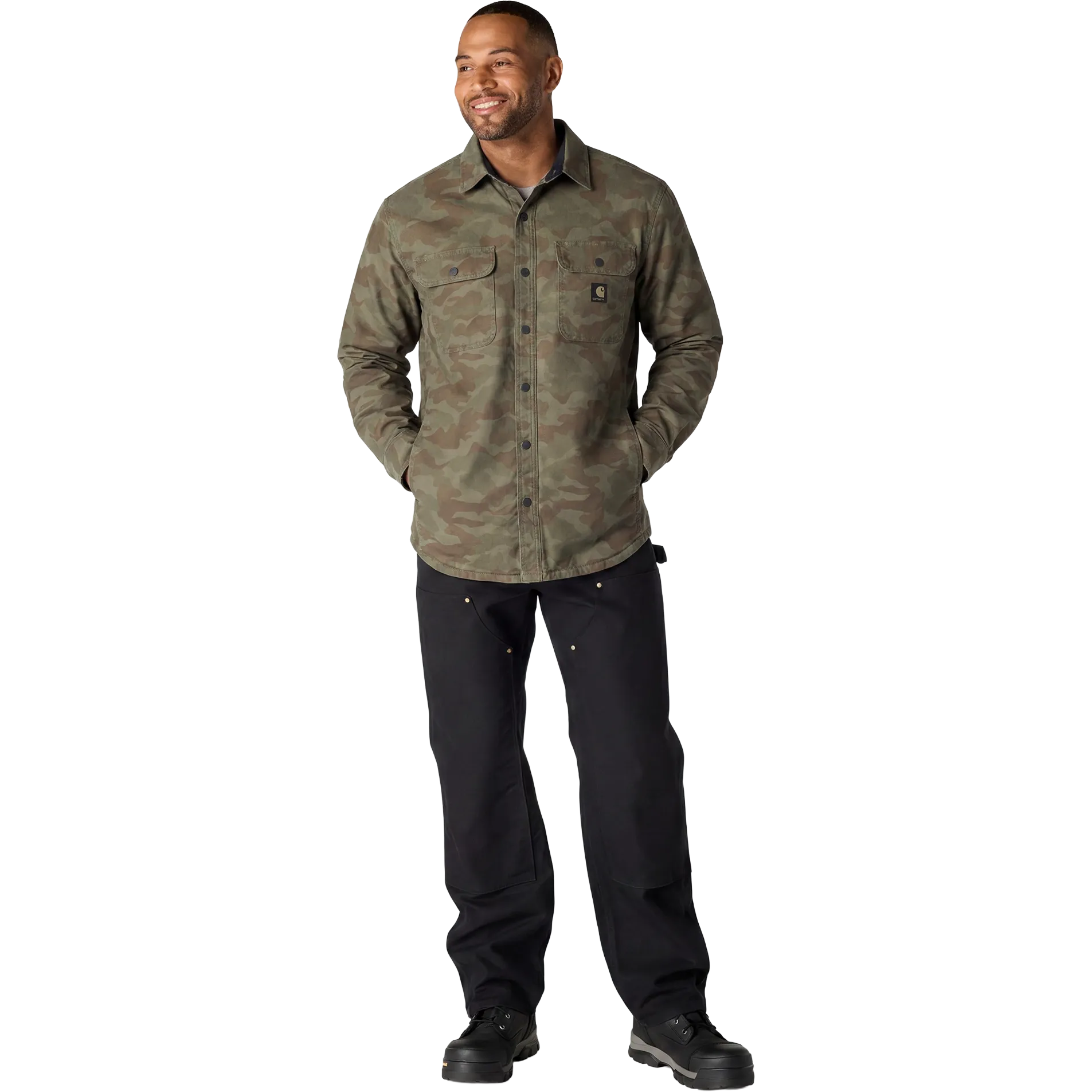 Canvas Fleece-Lined Shirt Jacket Herr