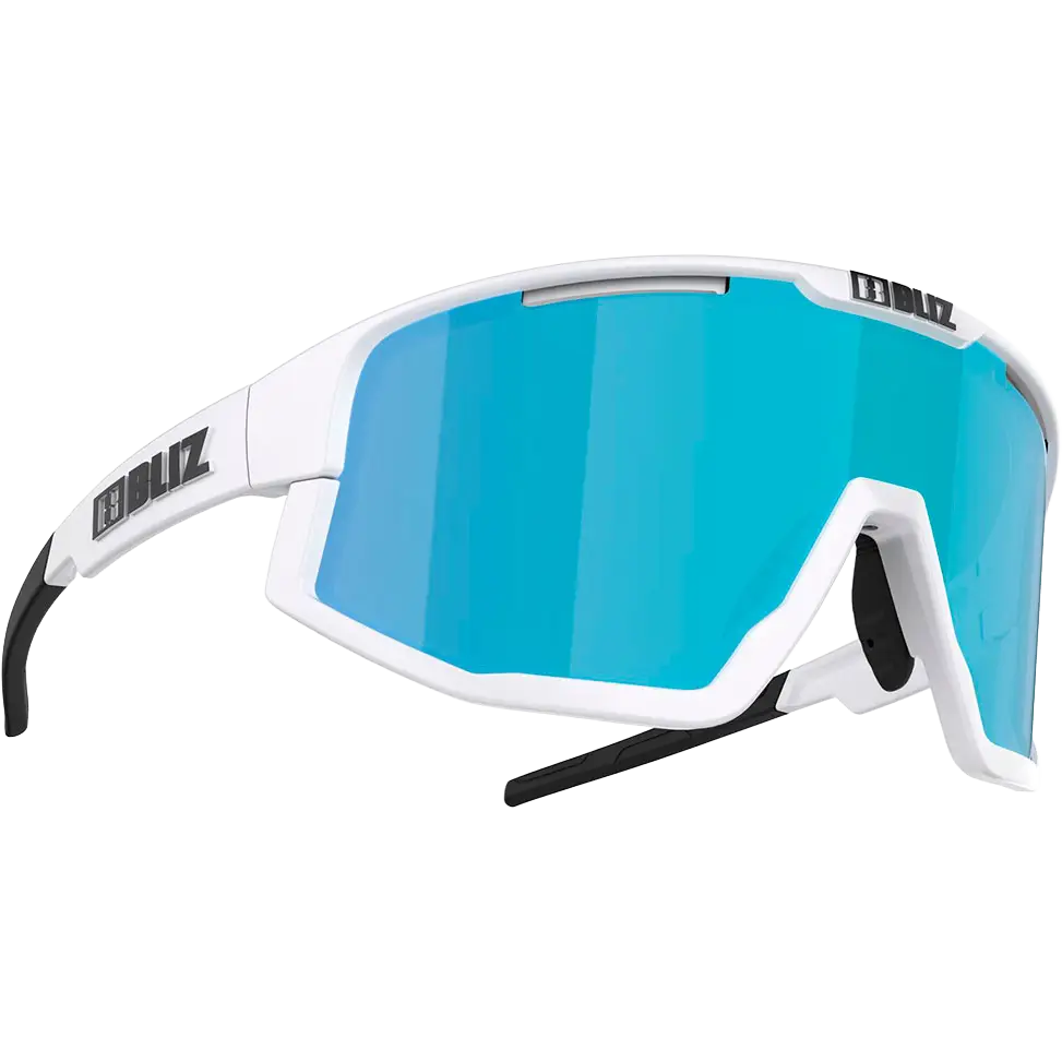 Bliz Fusion Small Unisex Sportsbriller - Matt White, Brown/Blue - One size - Solbriller