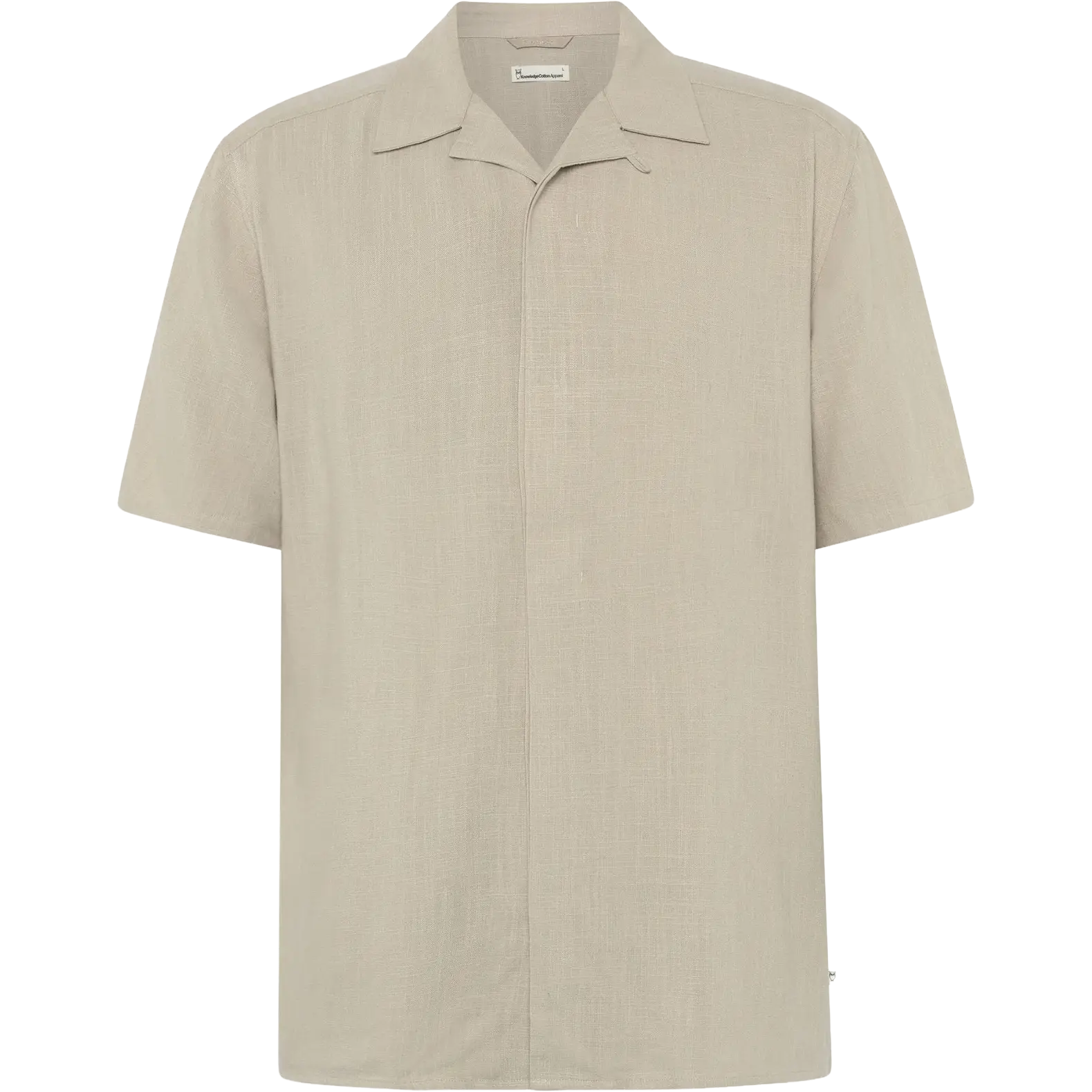Knowledge Cotton Apparel Linen-Mix Shirt Men - Light Feather Gray - L - Kortærmet skjorter