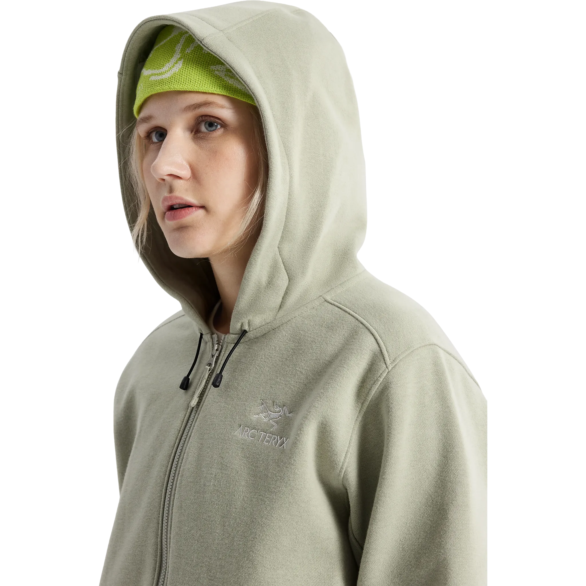 Emblem Fleece Full Zip Crop Hoody Women