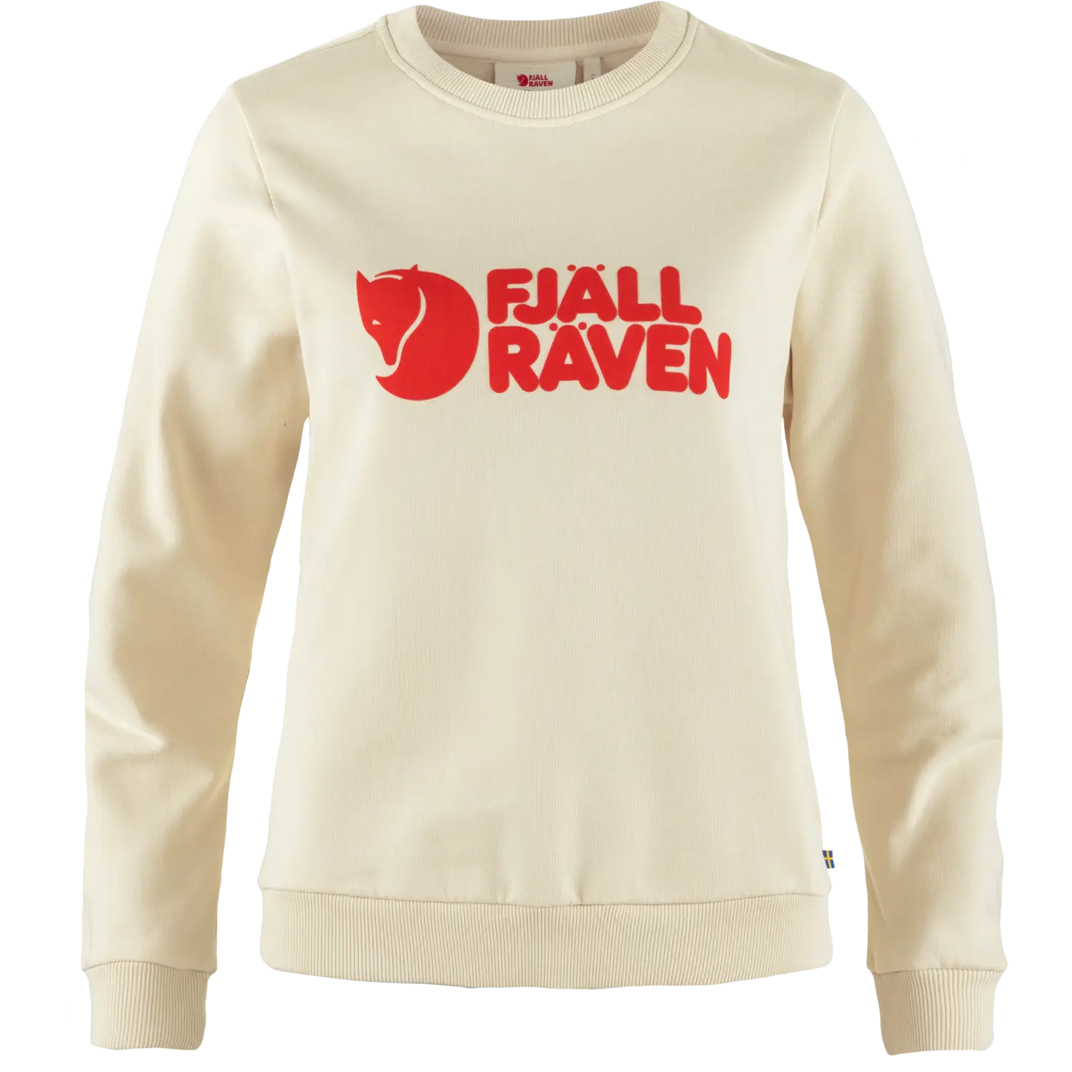 Fjällräven Logo Sweater Women sweatshirt - Chalk White/Flame Orange - S - Sweatshirts