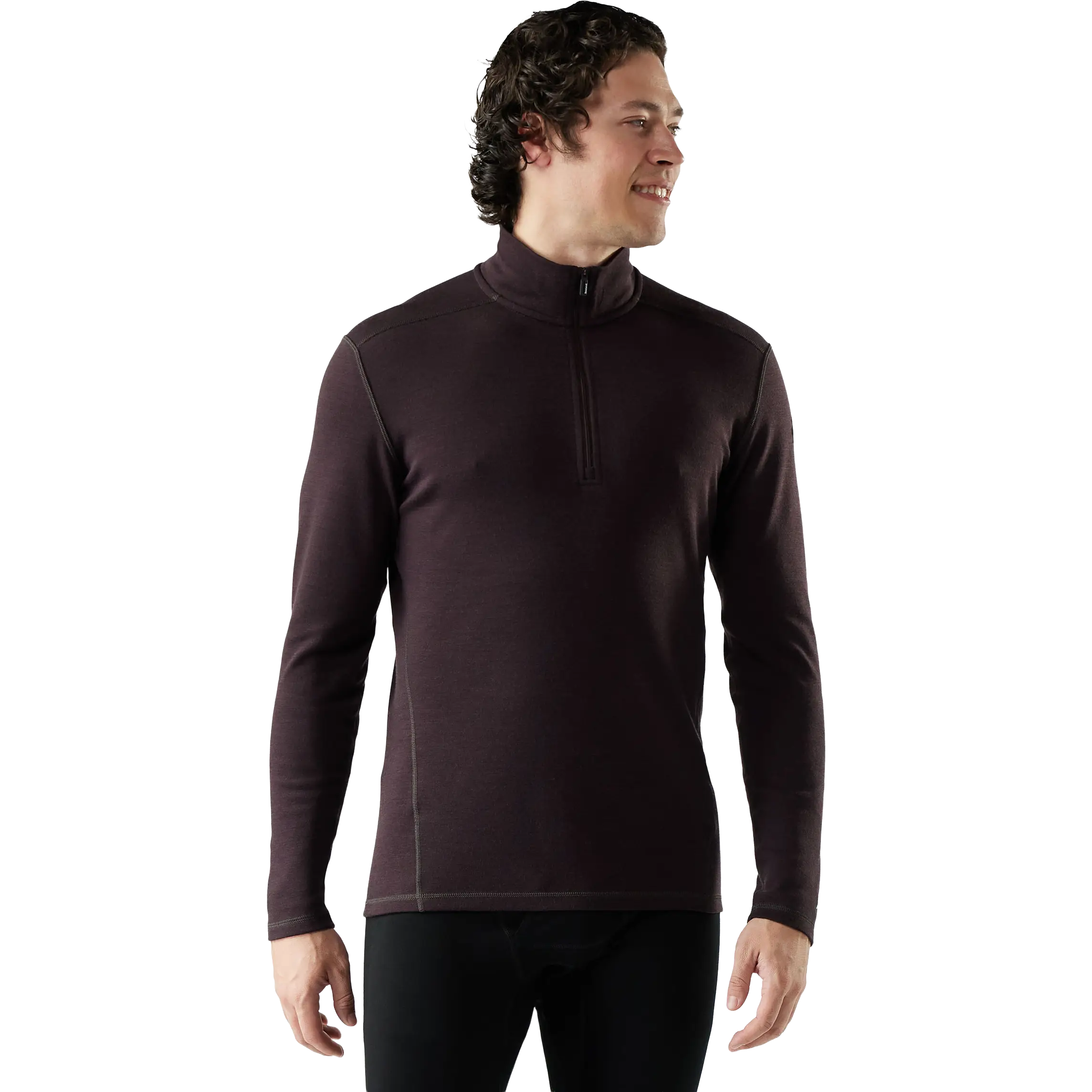 Smartwool Thermal Merino Base Layer 1/4 Zip Men uldundertrøje - Mink Heather - L - Uldundertøj