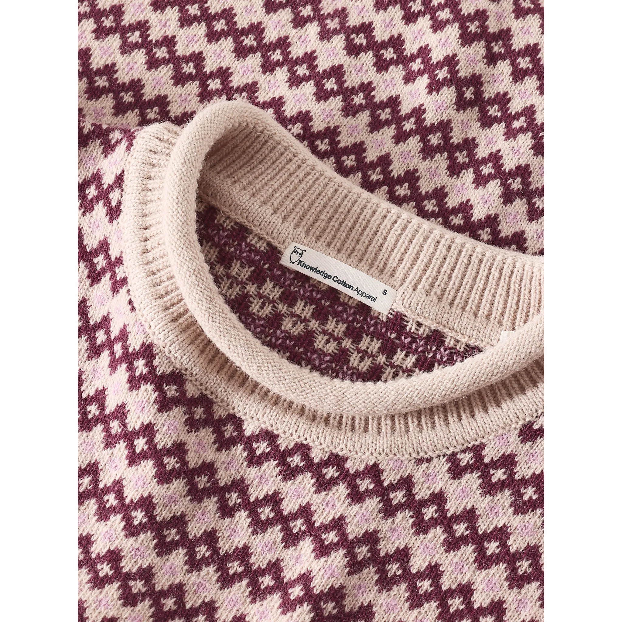 Lambswool Jacquard Roll-Edge Sweater Wom
