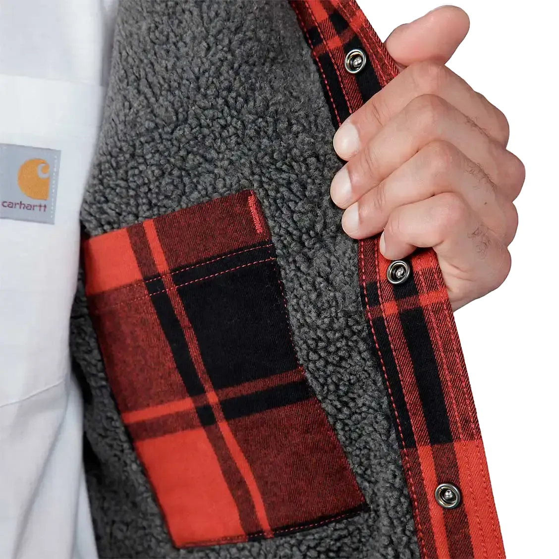 Flannel Sherpa-Lined Shirt Jacket Men skjorte/jakke