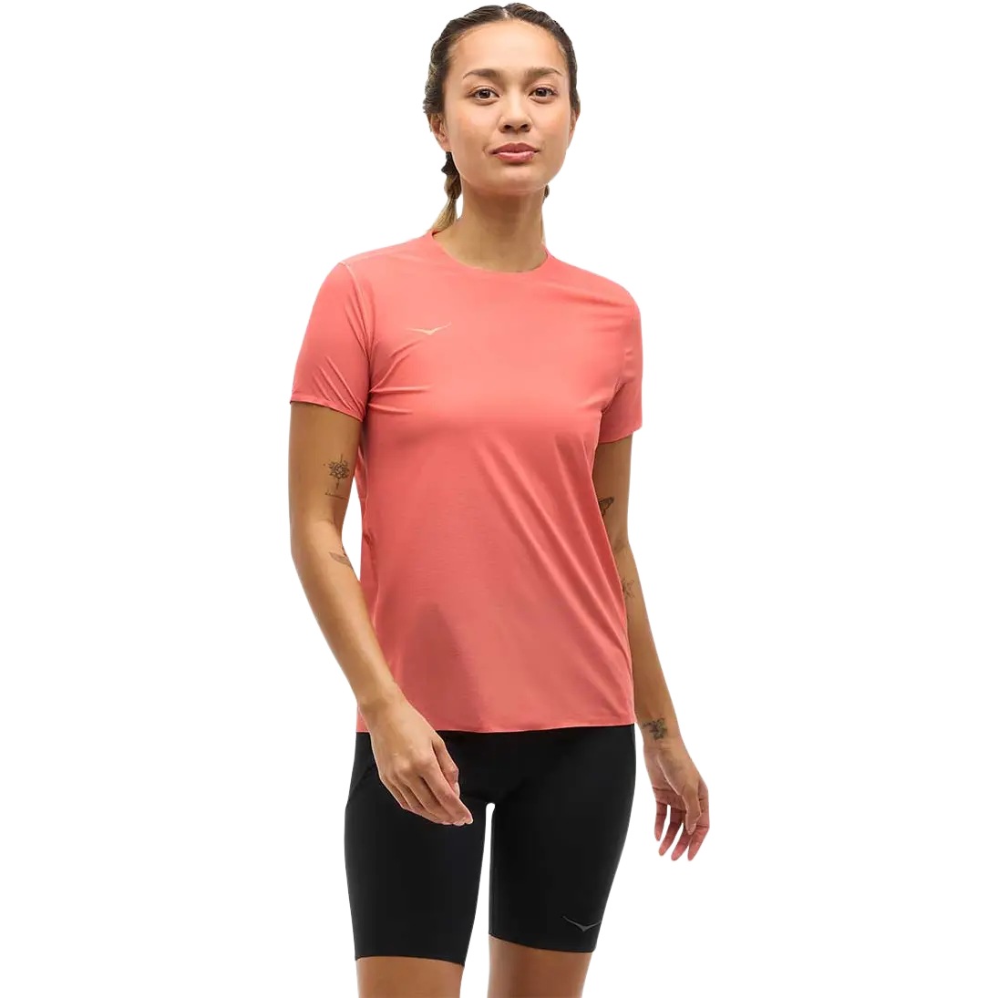 HOKA One One Airolite Run Short Sleeve Women - Grapefruit - XL - Løbe t-shirt