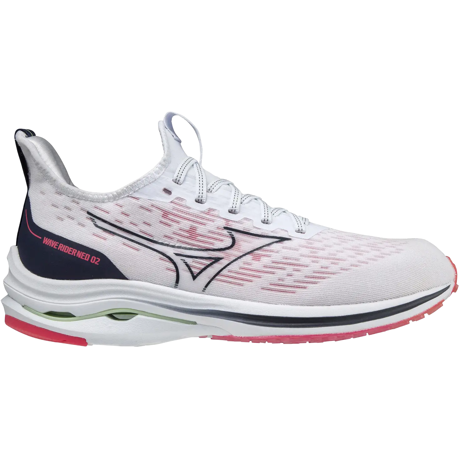 Mizuno Wave Rider Neo 2 Women Løbesko - Indigo White/Peacoat/Diva P - UK5/EU38 - Konkurrence løbesko