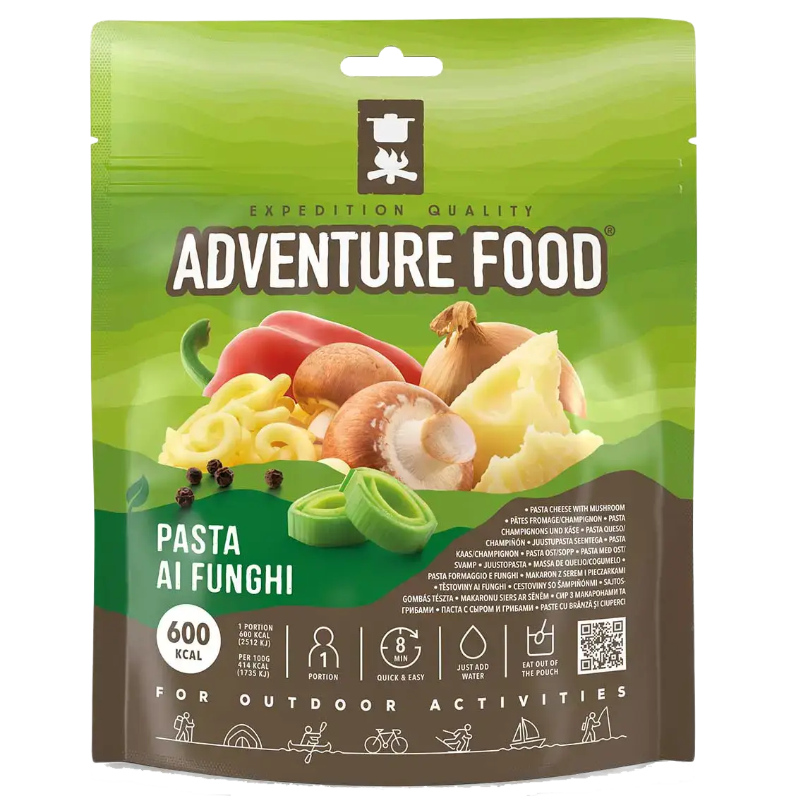 Adventure Food Pasta ai Funghi vegetarisk måltid - Grøn - One size - Mad og drikke