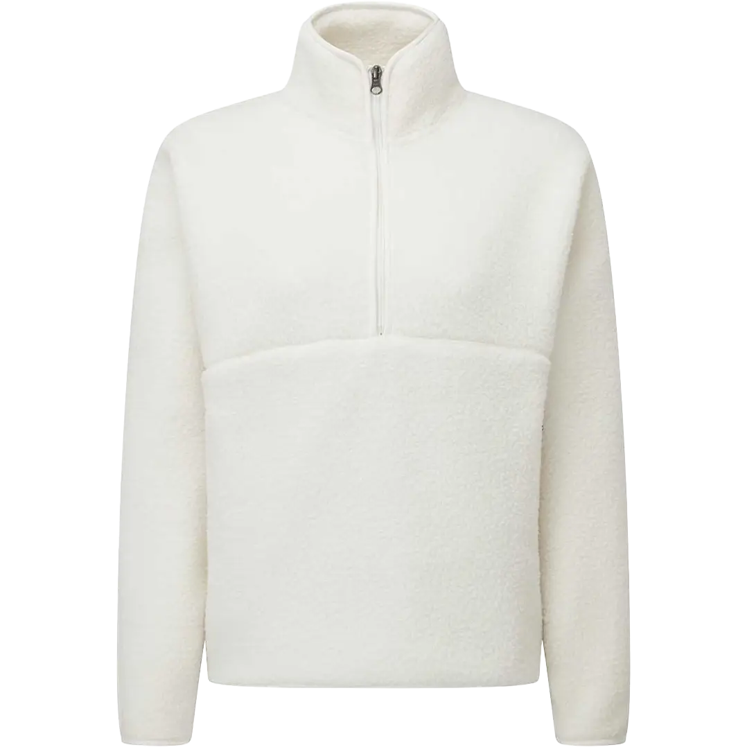 Tentree Ecoloft Half Zip Women damefleece - Cloud White - XS - Fleecetrøjer