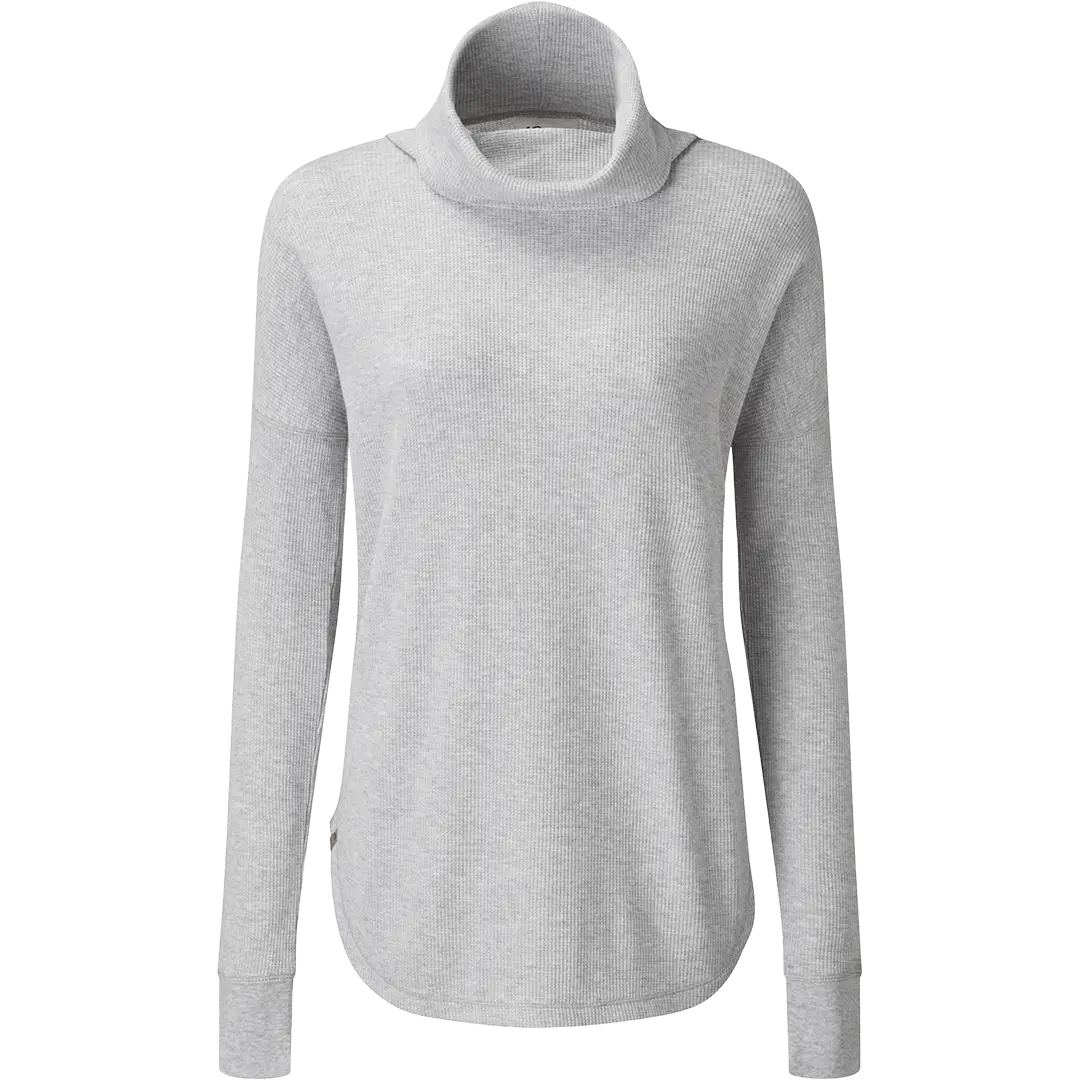 Tentree TreeWaffle Turtleneck Longsleeve Women dametrøje - Hi Rise Grey - XS - Striktrøjer