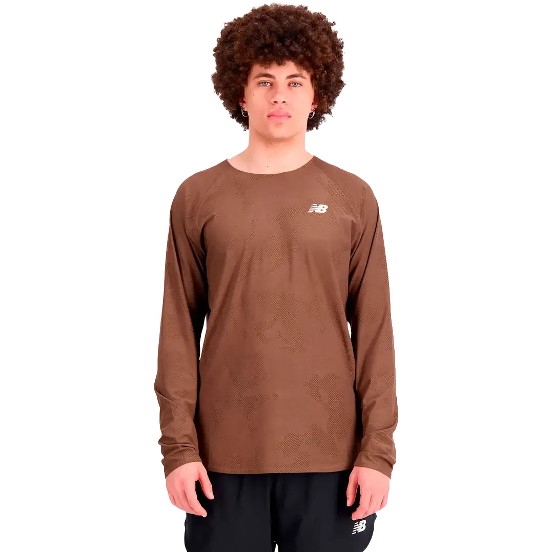 Q Speed Jacquard Long Sleeve Men Løbetrøje