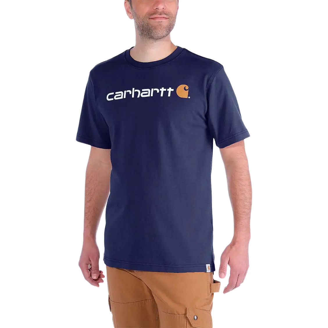 Carhartt Core Logo T-Shirt S/S Men - Navy - M - Kortærmet T-shirts