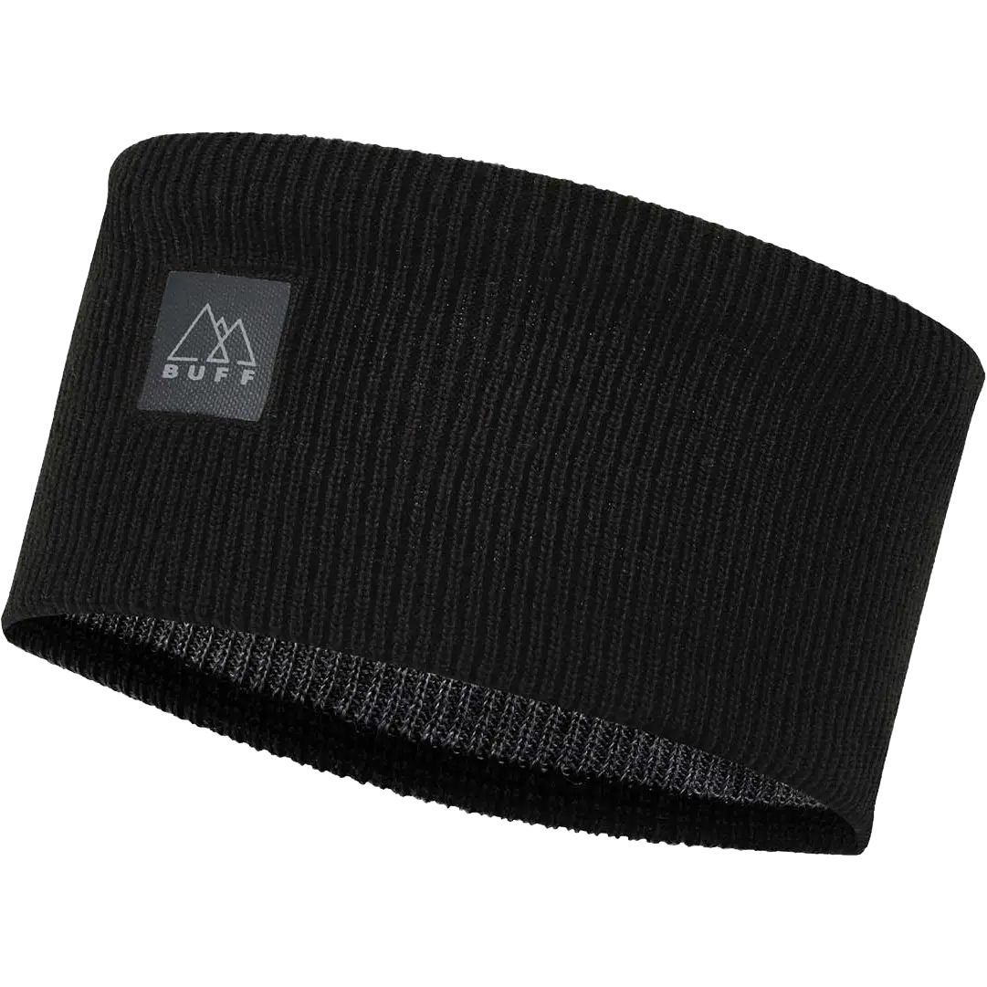 Buff Crossknit Headband pandebånd - Solid Black - One size