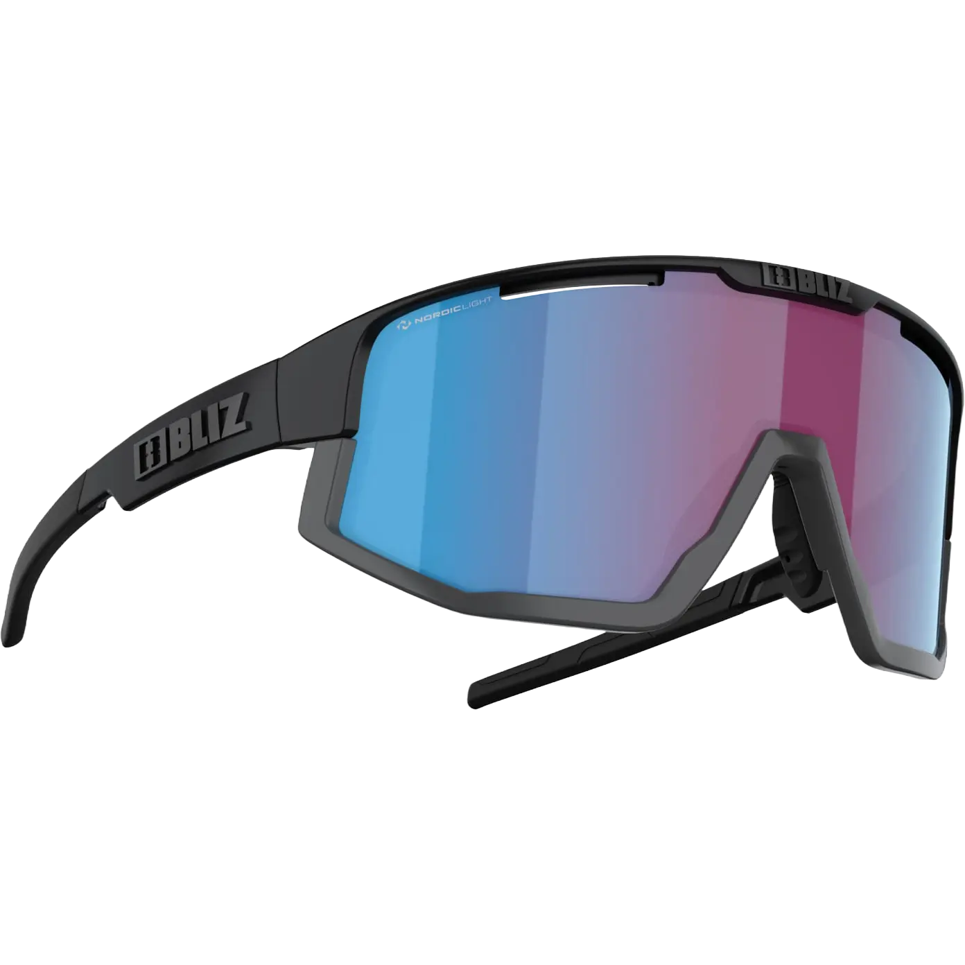 Bliz Fusion Small Unisex Sportsbriller - Black/Violet Blue Multi - One size - Solbriller