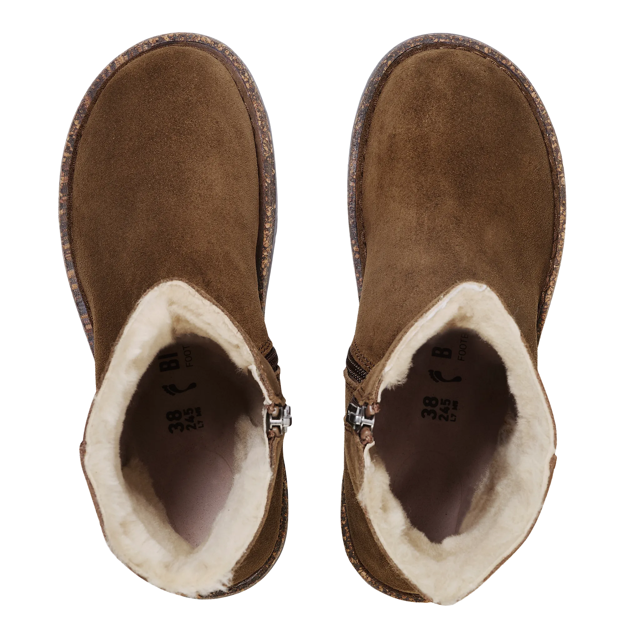 Uppsala Zip Shearling Suede Leather Narrow