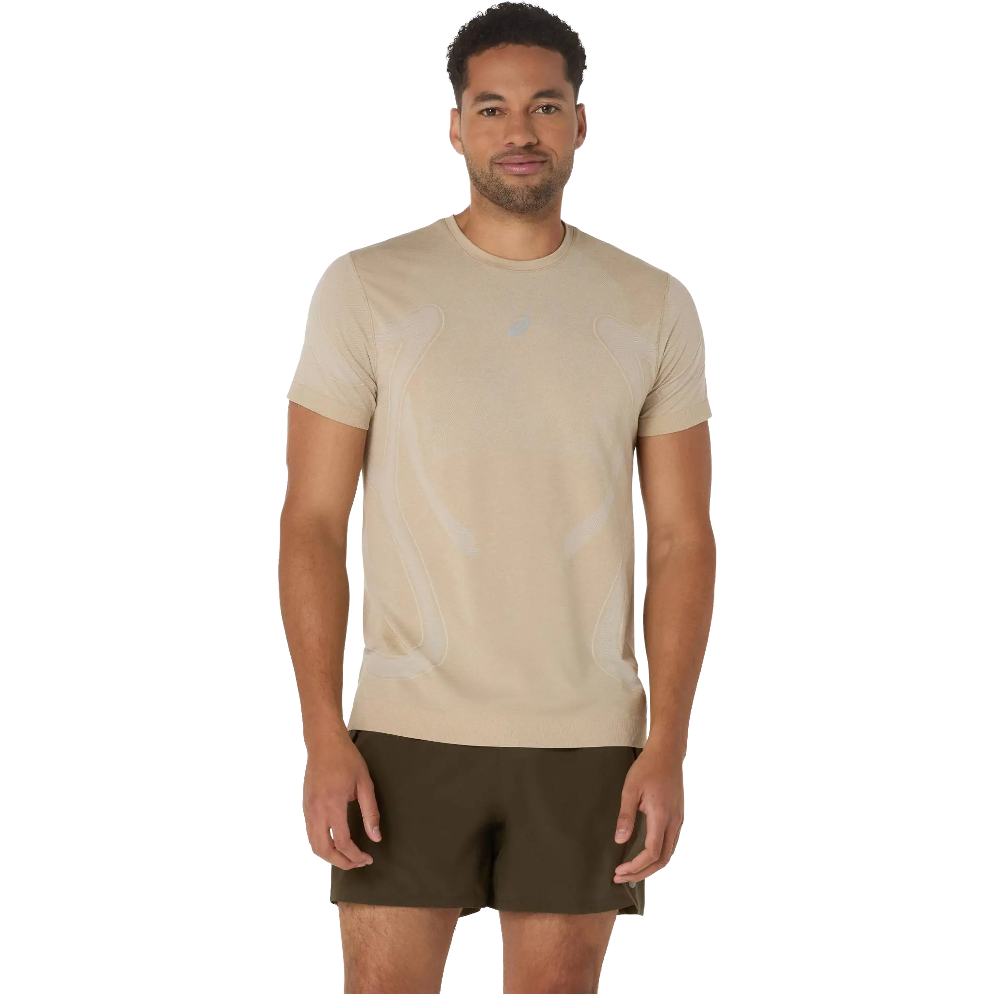 Asics Road Seamless SS Top Men - Cream - Løbe t-shirt