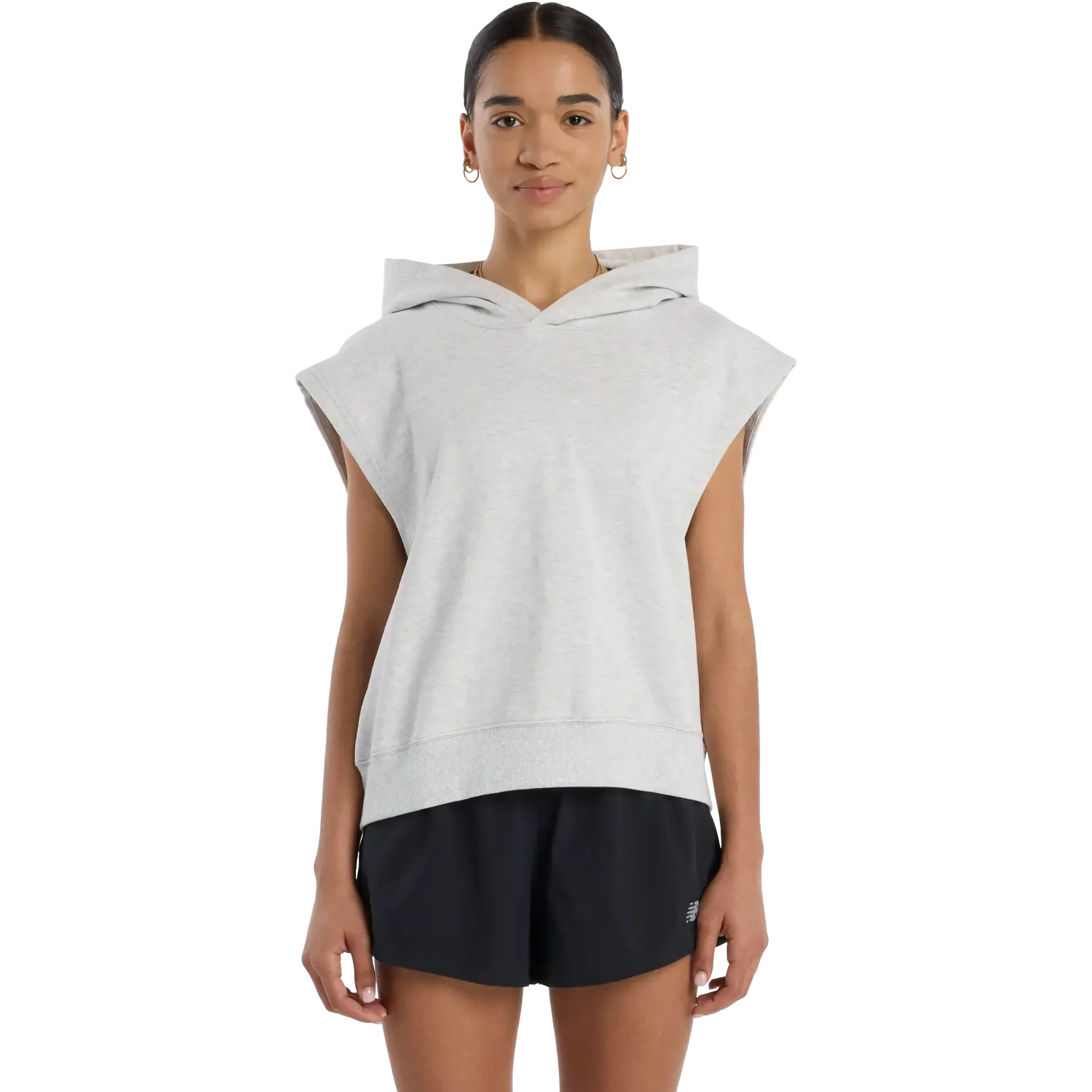 Embossed Sleeveless Hoodie Women