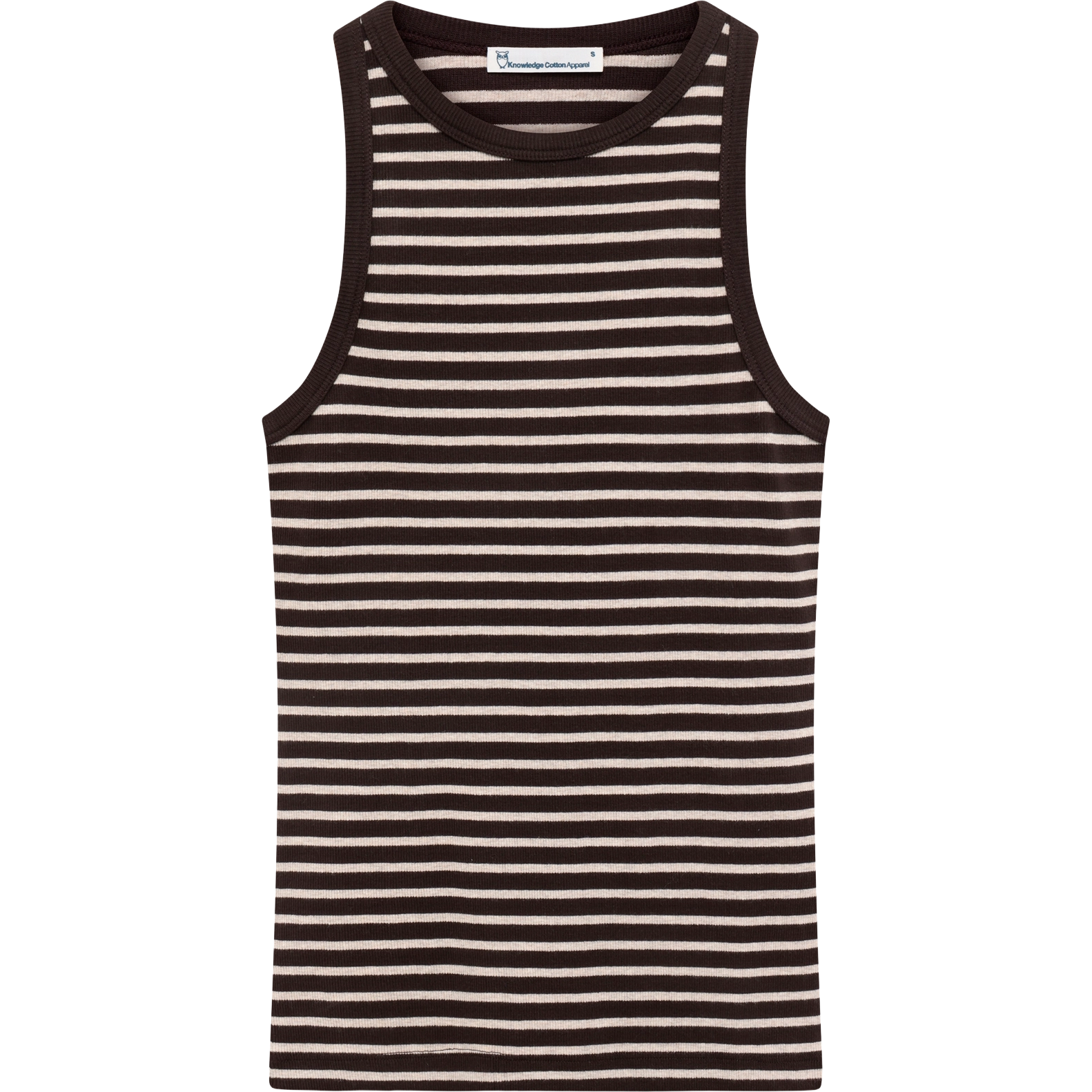 Knowledge Cotton Apparel Rib Racer Top Women - Stripe - S - Toppe